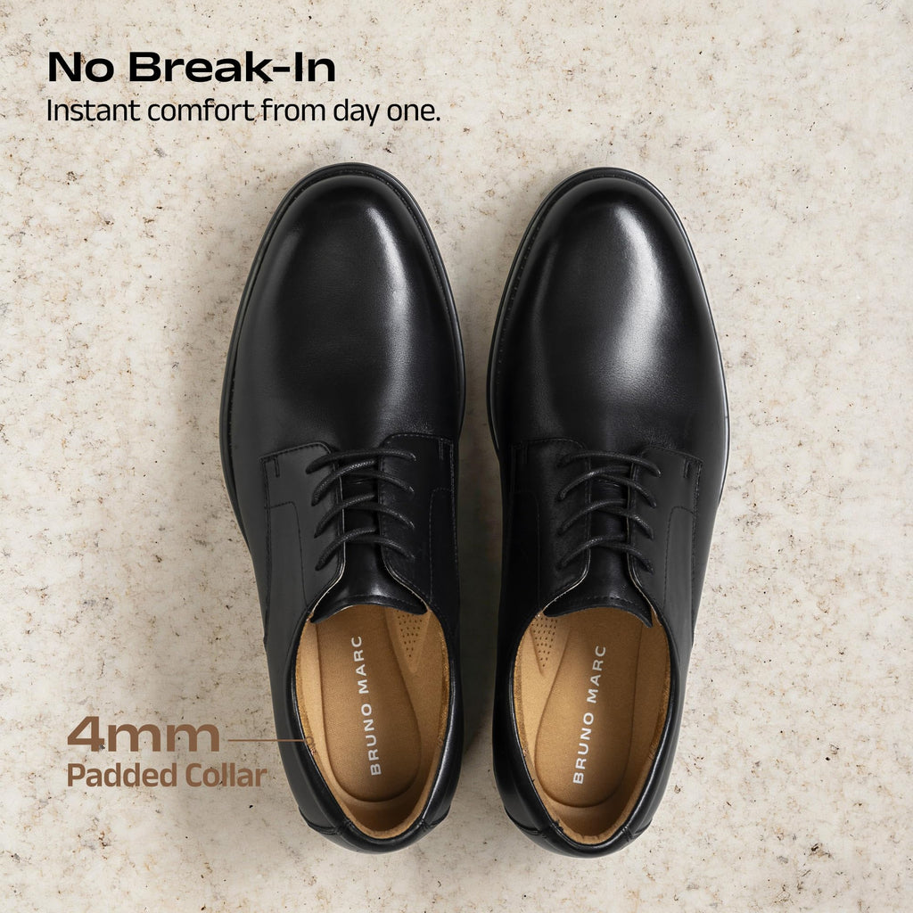 Bruno Marc Men's Classic Leather Dress Shoes Comfort Oxfords Business Formal Lace Up Shoes,Size 10.5,Black,SBOX26007M