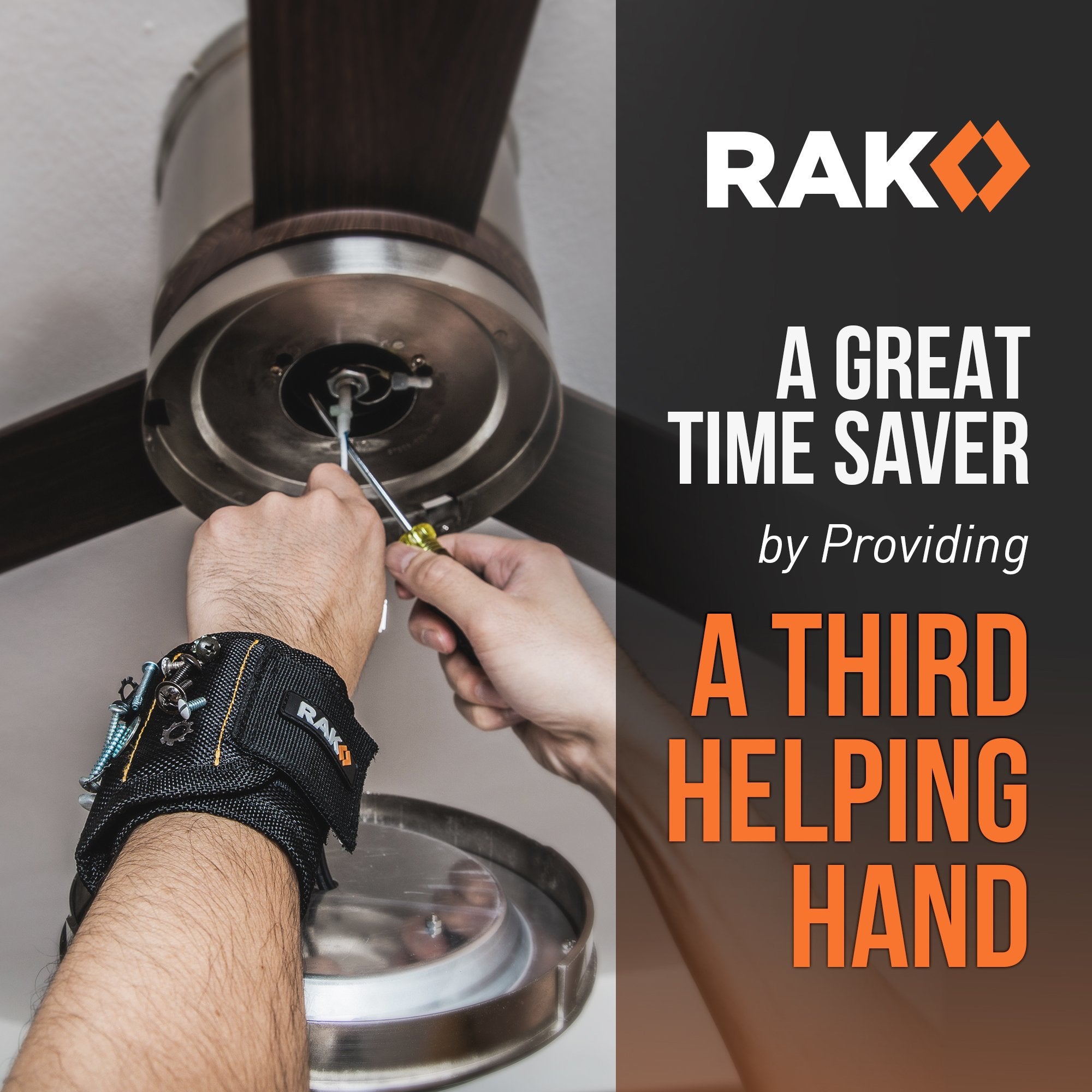 RAK Magnetic Wristband for Tools - Premium Tool Belt for Holding Screws, Bolts with Powerful Magnets, Birthday Gifts for Men, Cool Gadgets Stuff Gifts for Dad, Husband, Grandpa, Handyman, Him