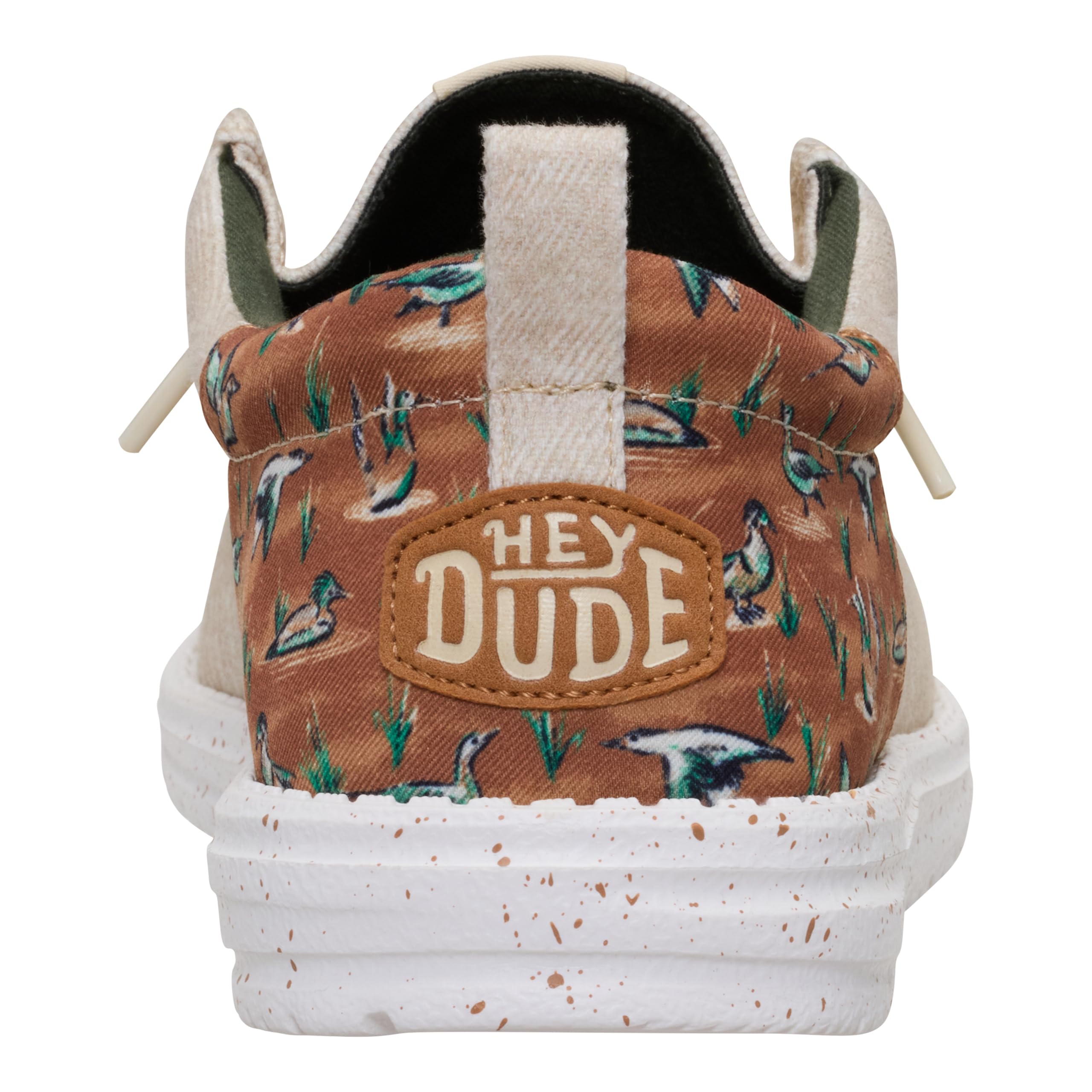 HEYDUDE Wally Funk Duck Print Wood Ash/Multi 11, Mens Shoes, Slip-on Loafers, Comfortable & Light-Weight