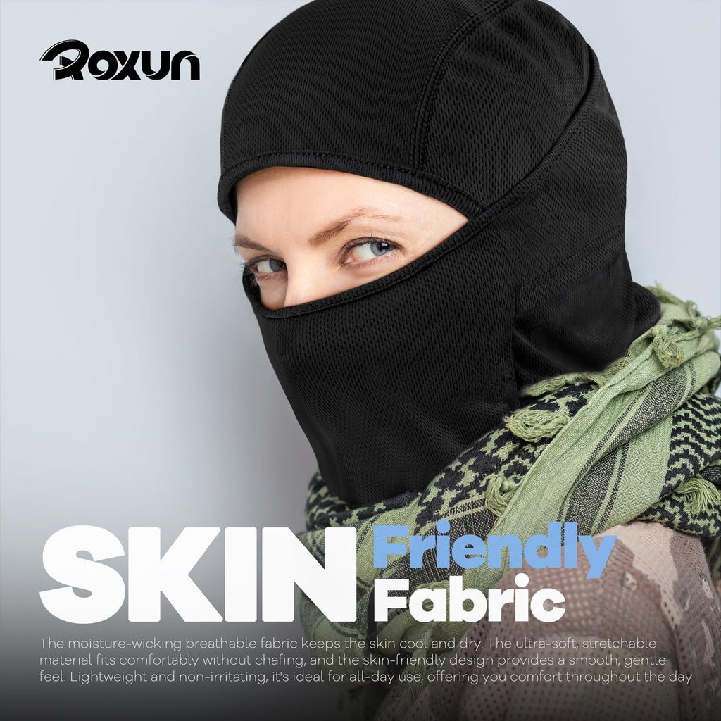 ROXUN Ski Mask Balaclava Shiesty, Motorcycle Winter Windproof Warmth UV Protector for Men/Women Black