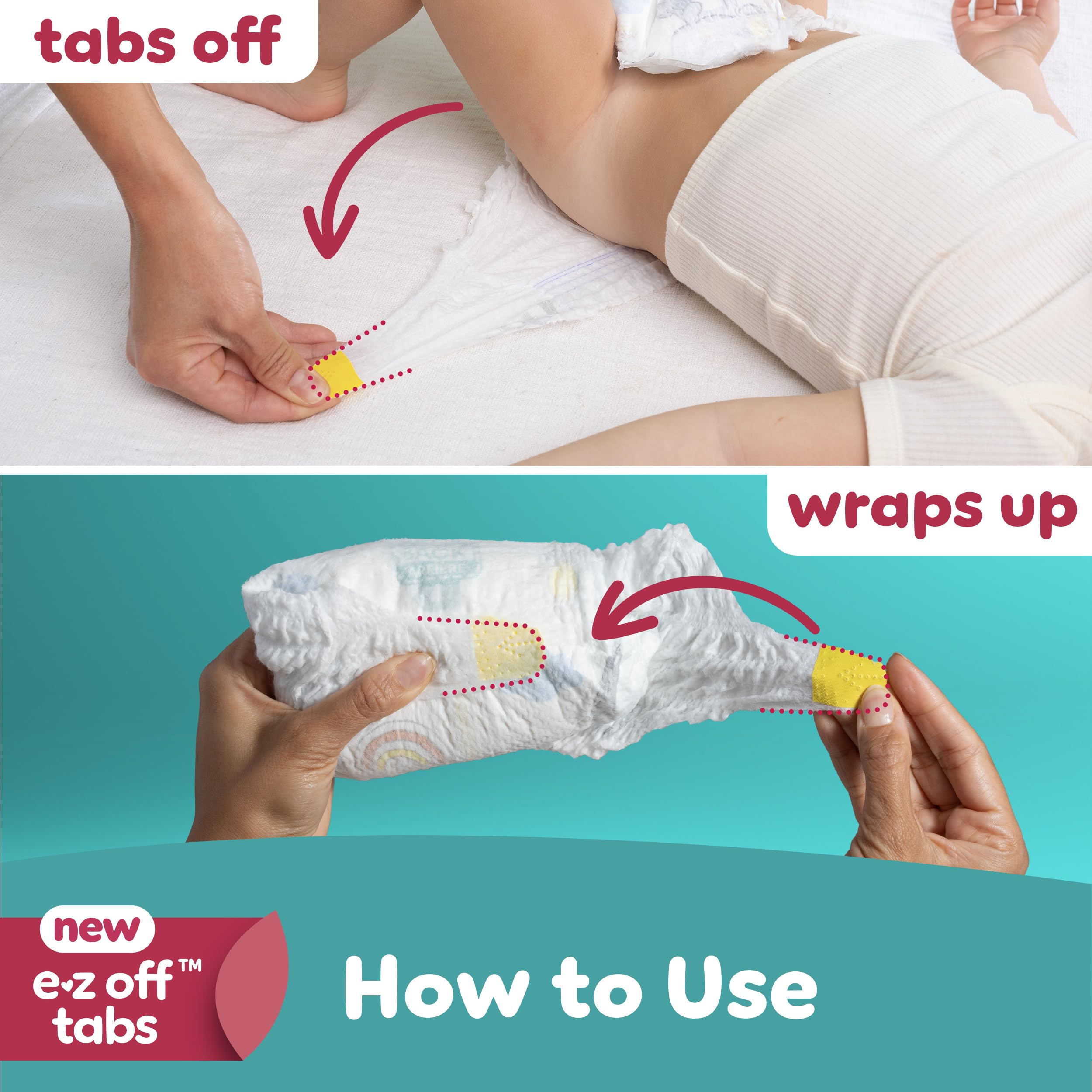 Pampers Diapers - Swaddlers 360° - Size 3, 70 Count, up to 100% Leakproof Comfy Dry Fit, Designed for Easy Changes, Pull On Baby Diaper (Packaging May Vary)