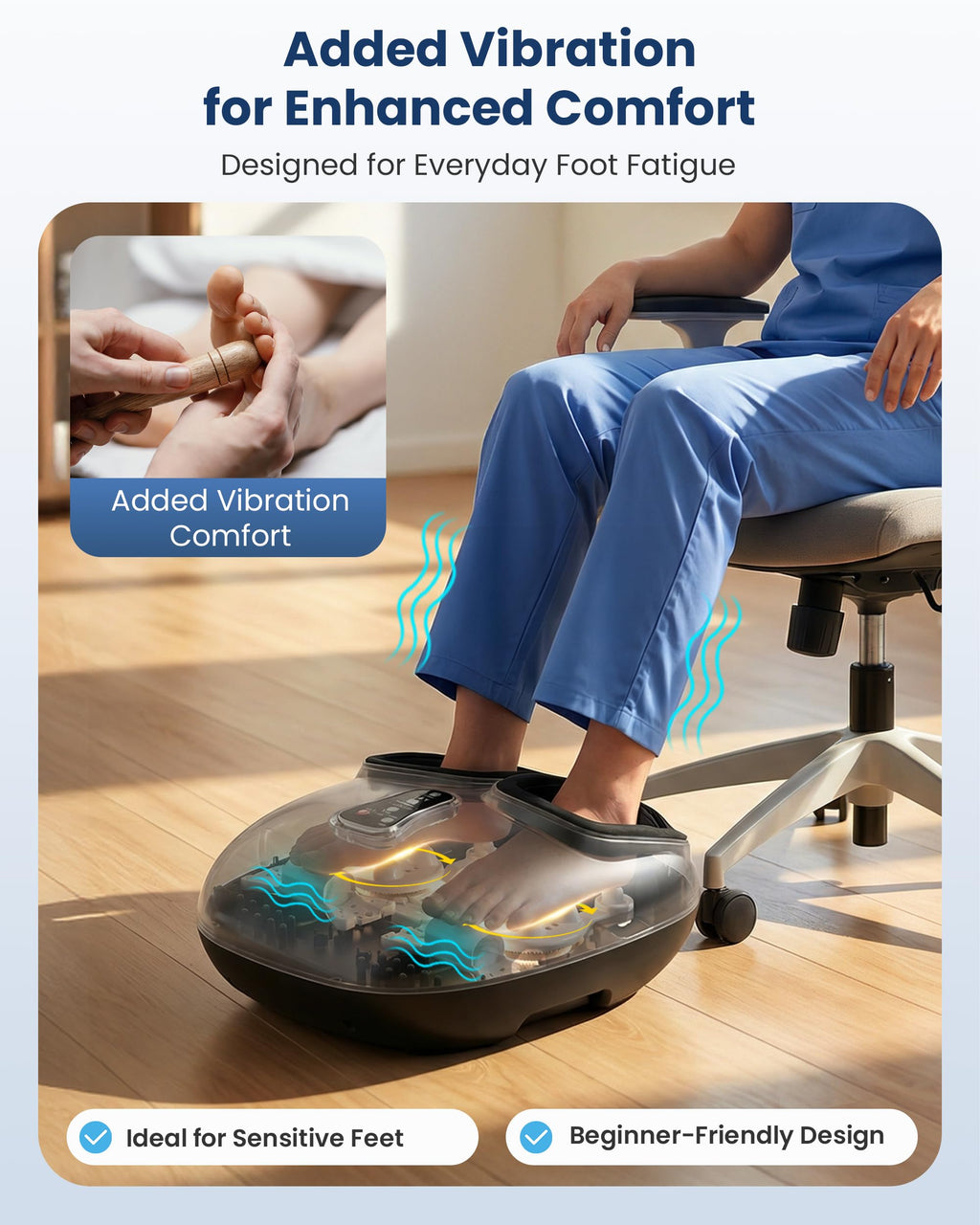 COMFIER Shiatsu Foot Massager with Heat[FSA Eligible HSA],2026 Upgraded Feet Massager Machine for Plantar Fasciitis,Neuropathy Pain with Vibration,Compression, 13In, Gifts for Women Men