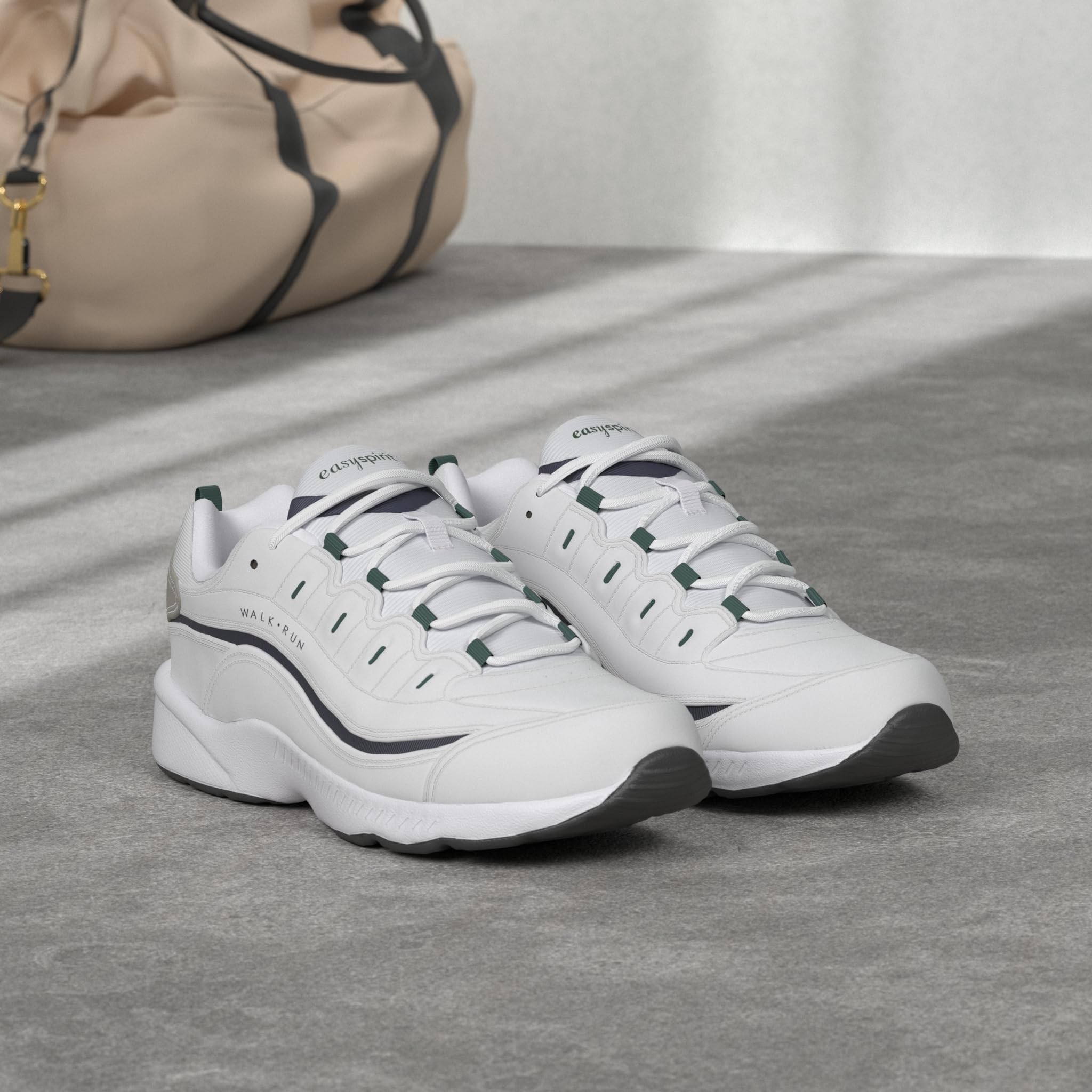 Easy Spirit Womens Romy Sneaker, White Multi, 8 Wide US