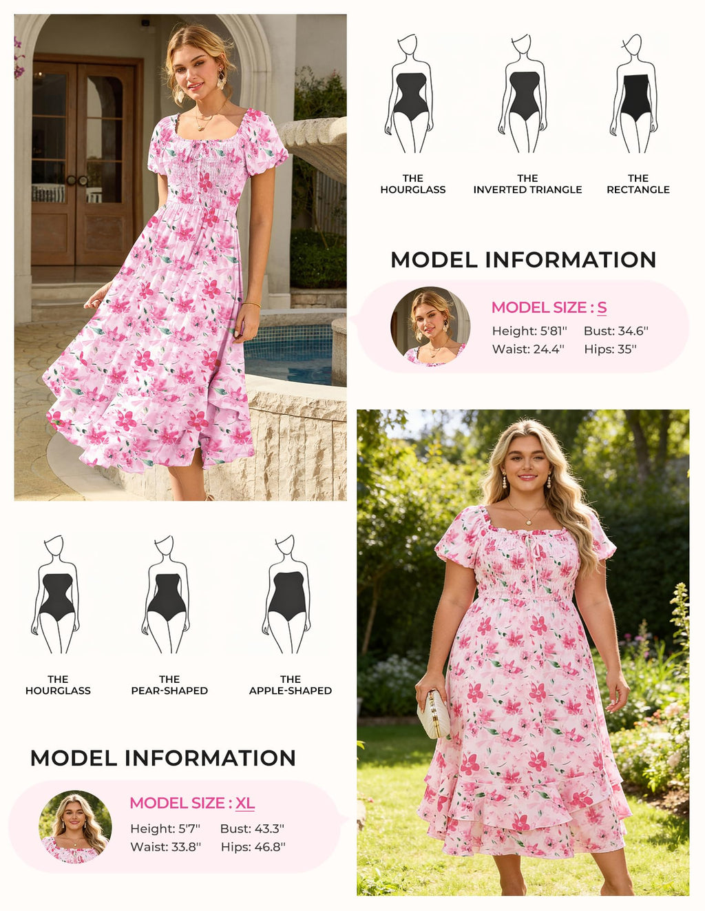GRACE KARIN Womens Summer Floral Maxi Dress 2026 Flowy Wedding Guest Dress A Line Boho Dresses Fashion Clothing with Pockets Pink Floral M