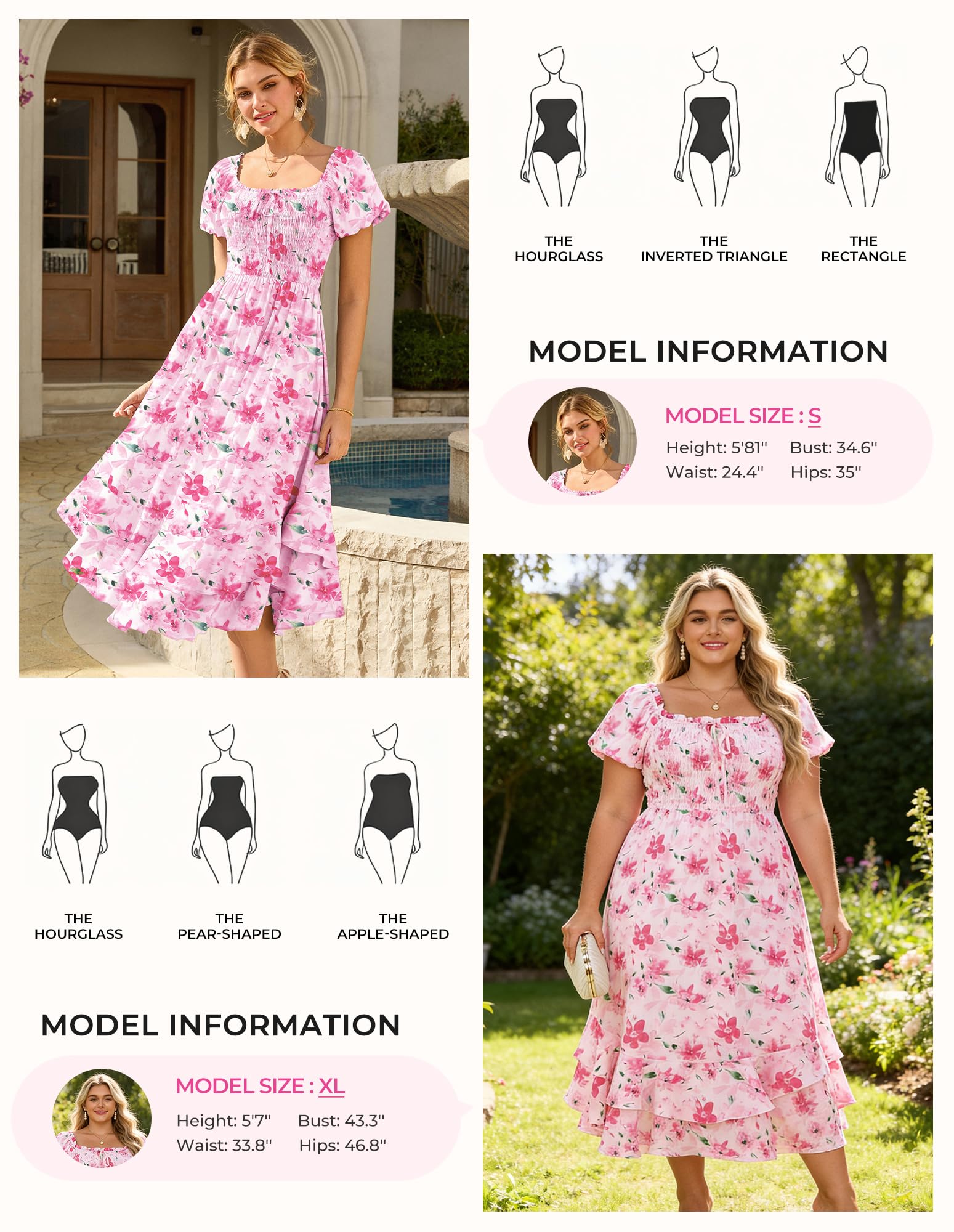 GRACE KARIN Womens Summer Floral Maxi Dress 2026 Flowy Wedding Guest Dress A Line Boho Dresses Fashion Clothing with Pockets Pink Floral M