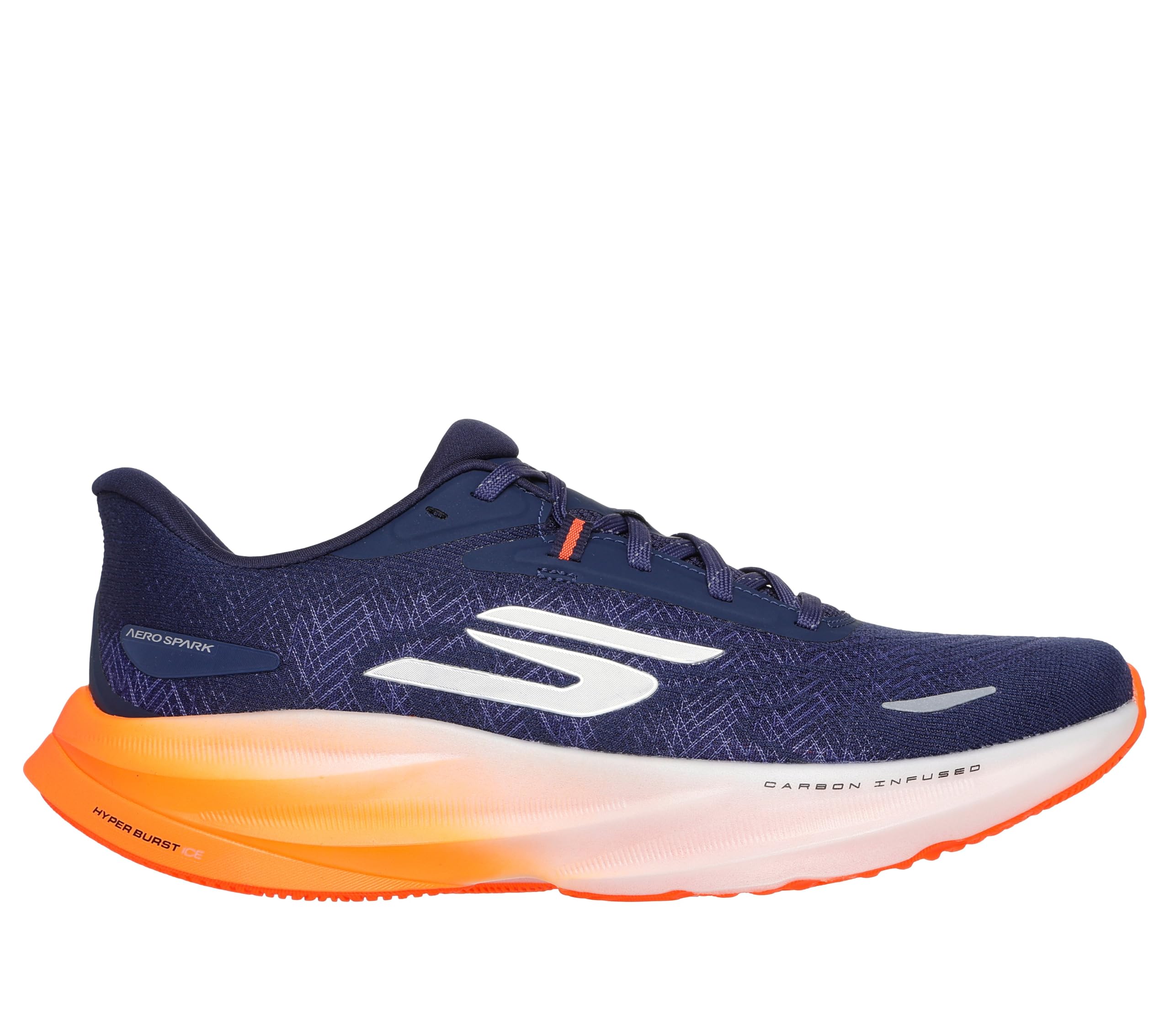 Skechers Men's Aero Spark Running Shoe, Navy/Orange, 8.5