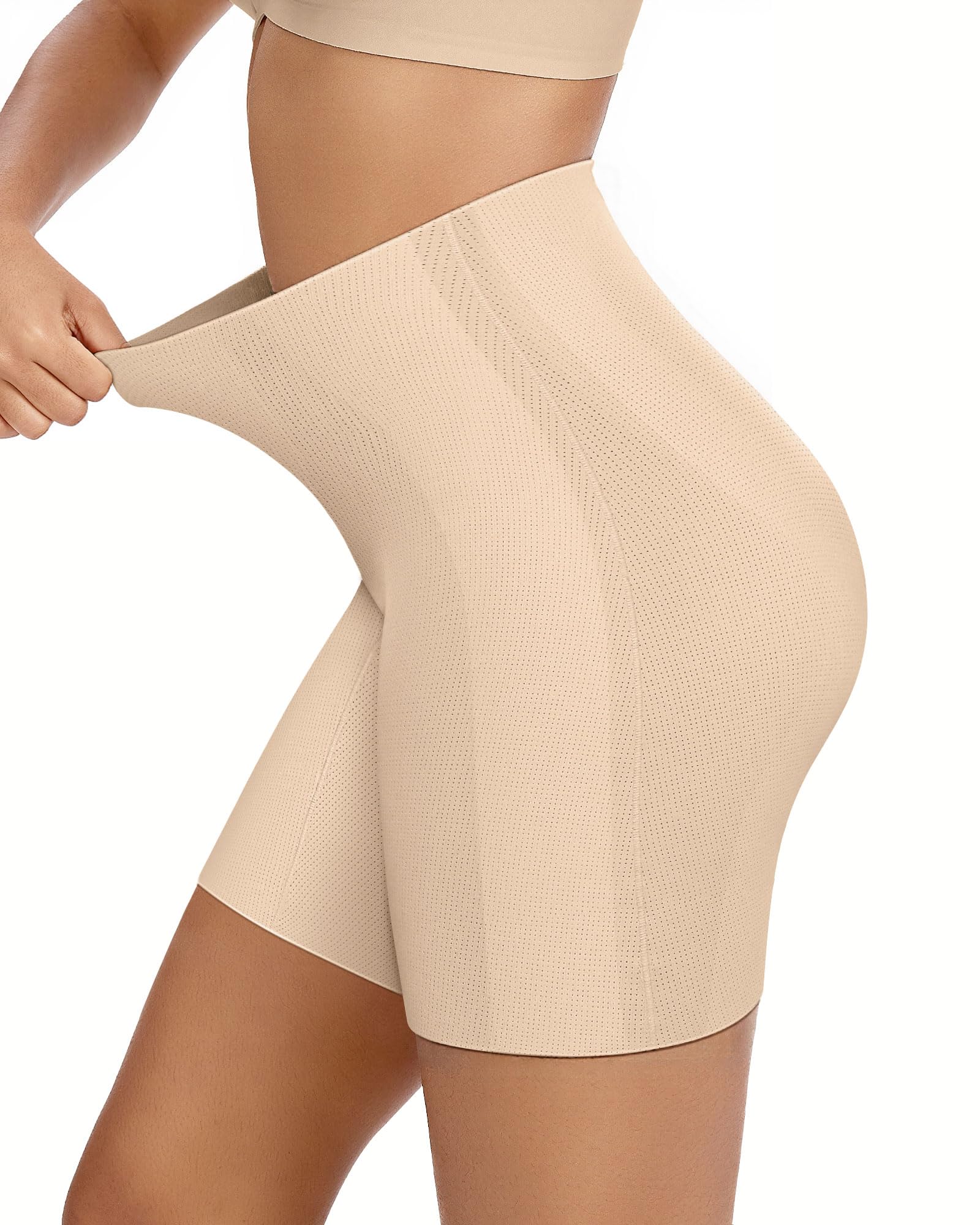 OEAK Tummy Control Shapewear for Women Seamless Girdle High Waisted Body Shaper Underwear Panty Smooth Under Dress Shapewear Nude Shorts M