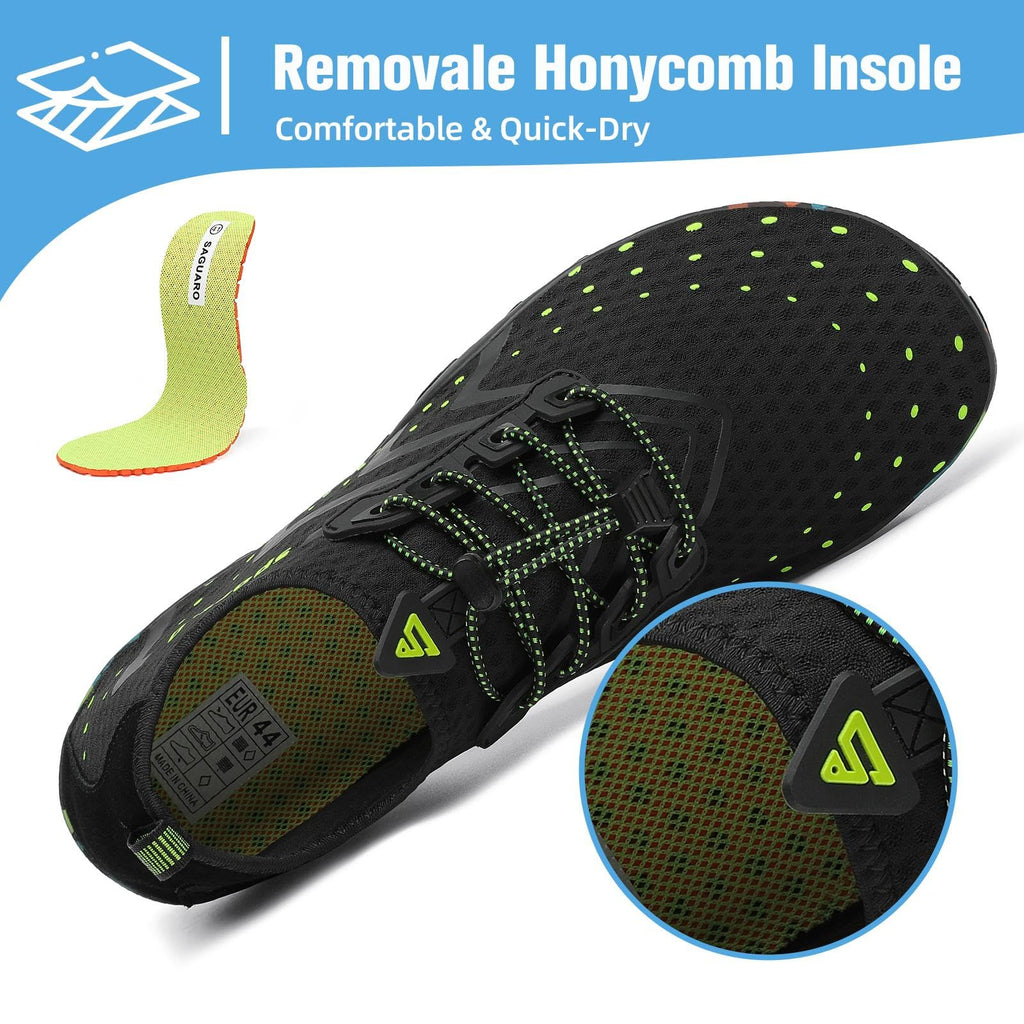 Mishansha Mens Womens Water Shoes Quick Dry Barefoot for Swim Diving Surf Aqua Sports Pool Beach Walking Yoga Black 9.5