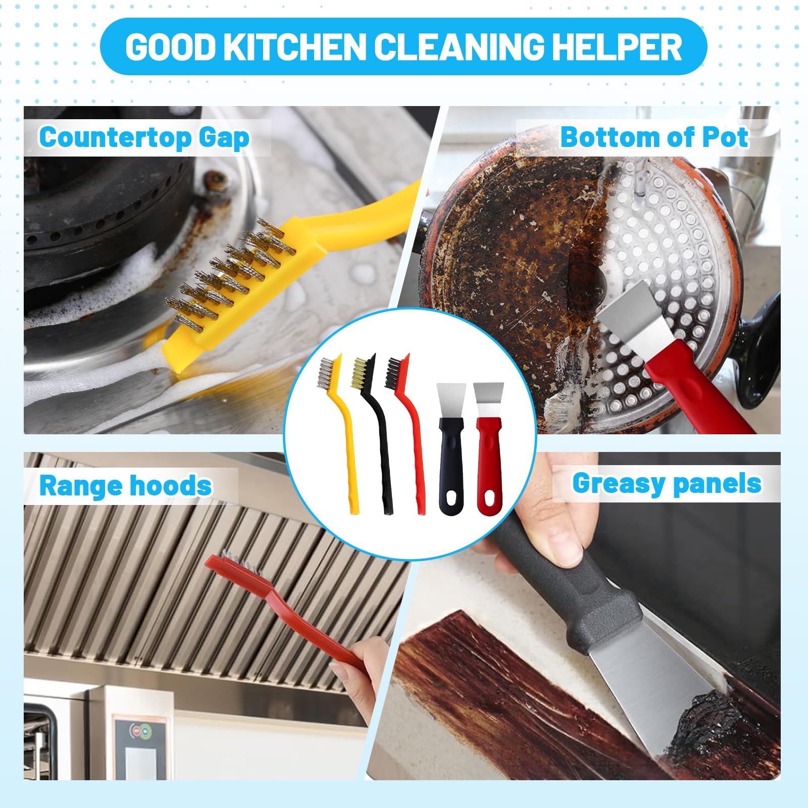 16Pcs Crevice Cleaning Brush Set, Hard Bristle Scrub Brushes Tools for Deep Cleaning Gap,Window Groove Cleaning Brush for Sliding Door, Sill, Tile Lines, Shutter, Corner, Sink, Teapot, Bottle (16 Pcs)