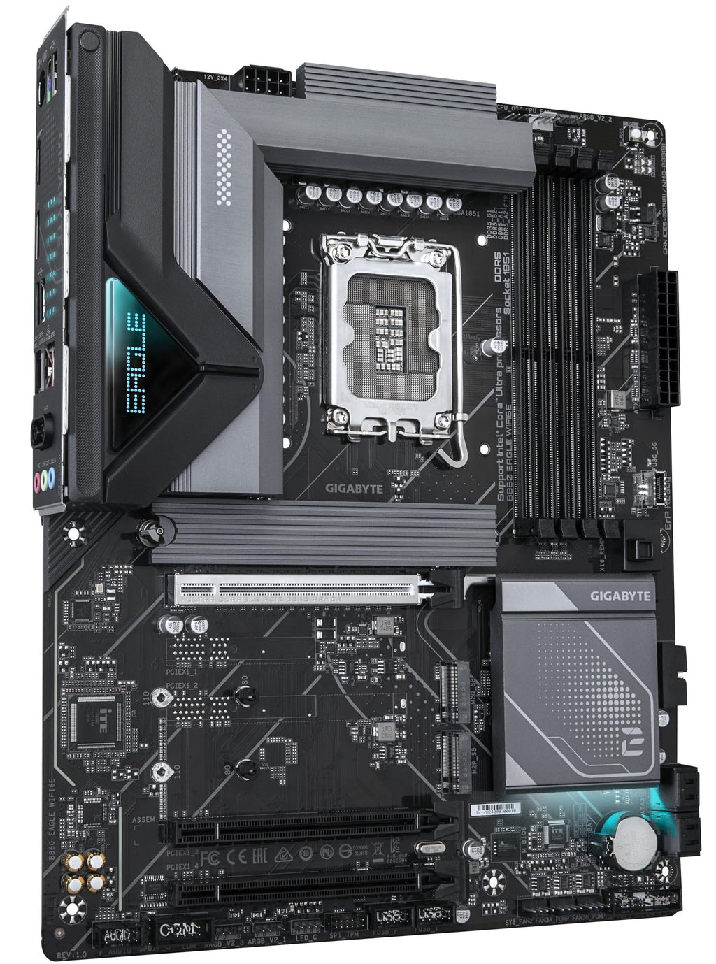GIGABYTE B860 Eagle WIFI6E Intel Core Ultra (Series 2) LGA 1851 Motherboard, ATX, DDR5, 3X M.2, PCIe 5.0, USB-C, WIFI6E, 2.5GbE LAN, EZ-Latch
