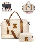 Vogewood Birthday Gift for Women-Duffle Bag with Shoe Compartment, Personalized Gift-Weekender Bag for Women，Overnight Bag with Wet Pocket,Girls Travel Bag with Makeup Bag Gifts for Grandma (Letter K)