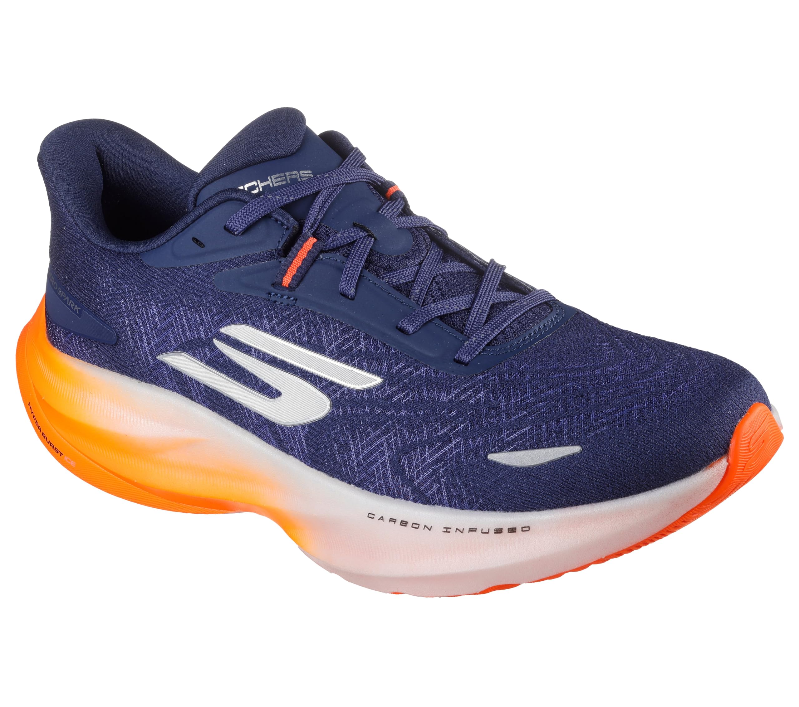 Skechers Men's Aero Spark Running Shoe, Navy/Orange, 8.5