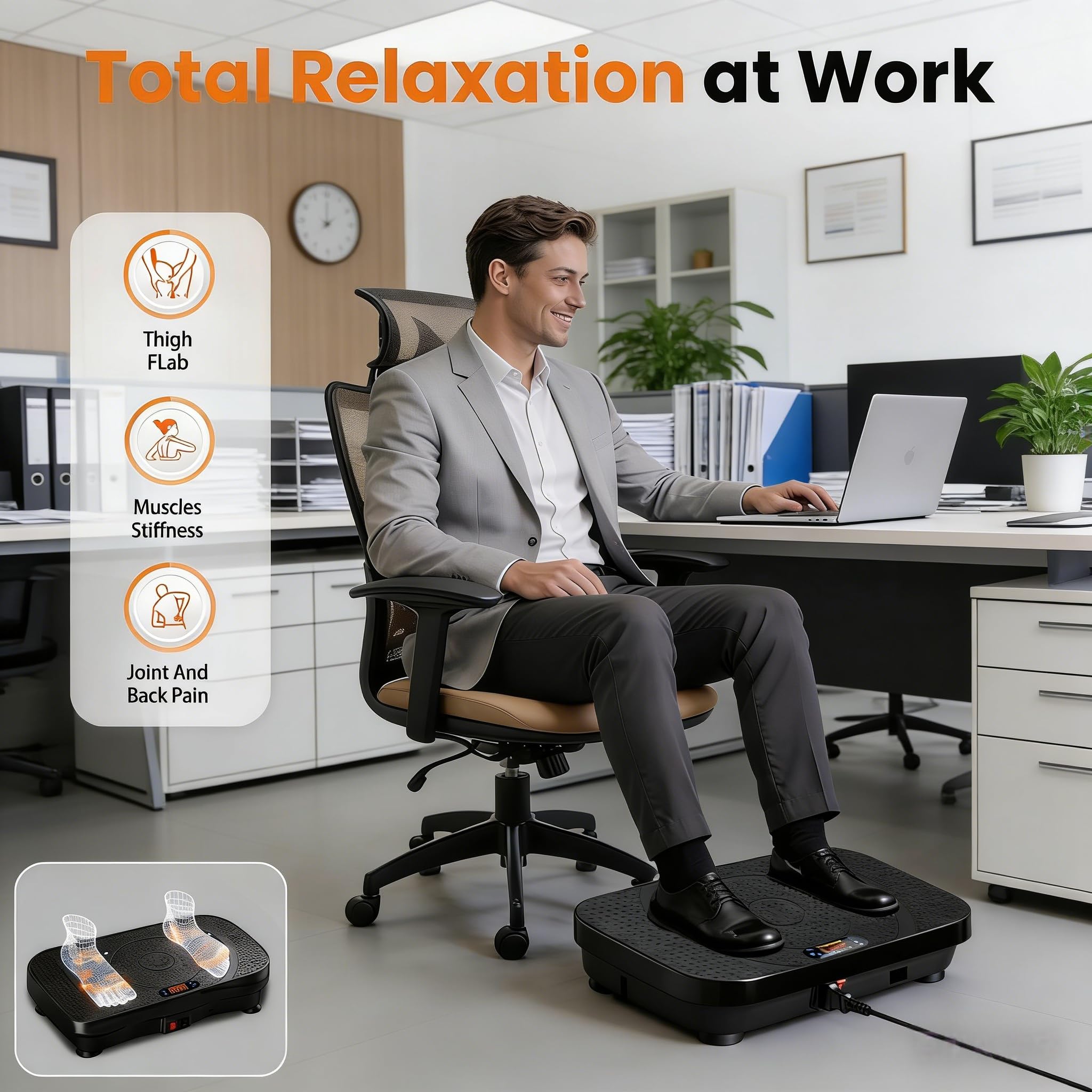 PBYRD Vibration Plate Exercise Machine -Full Body Shaker with Auto Mode, Acupressure Massage & Silicone Pedal, for Lymphatic Drainage, Weight Loss & Fat Burning, Home Fitness Equipment for Woman & Men