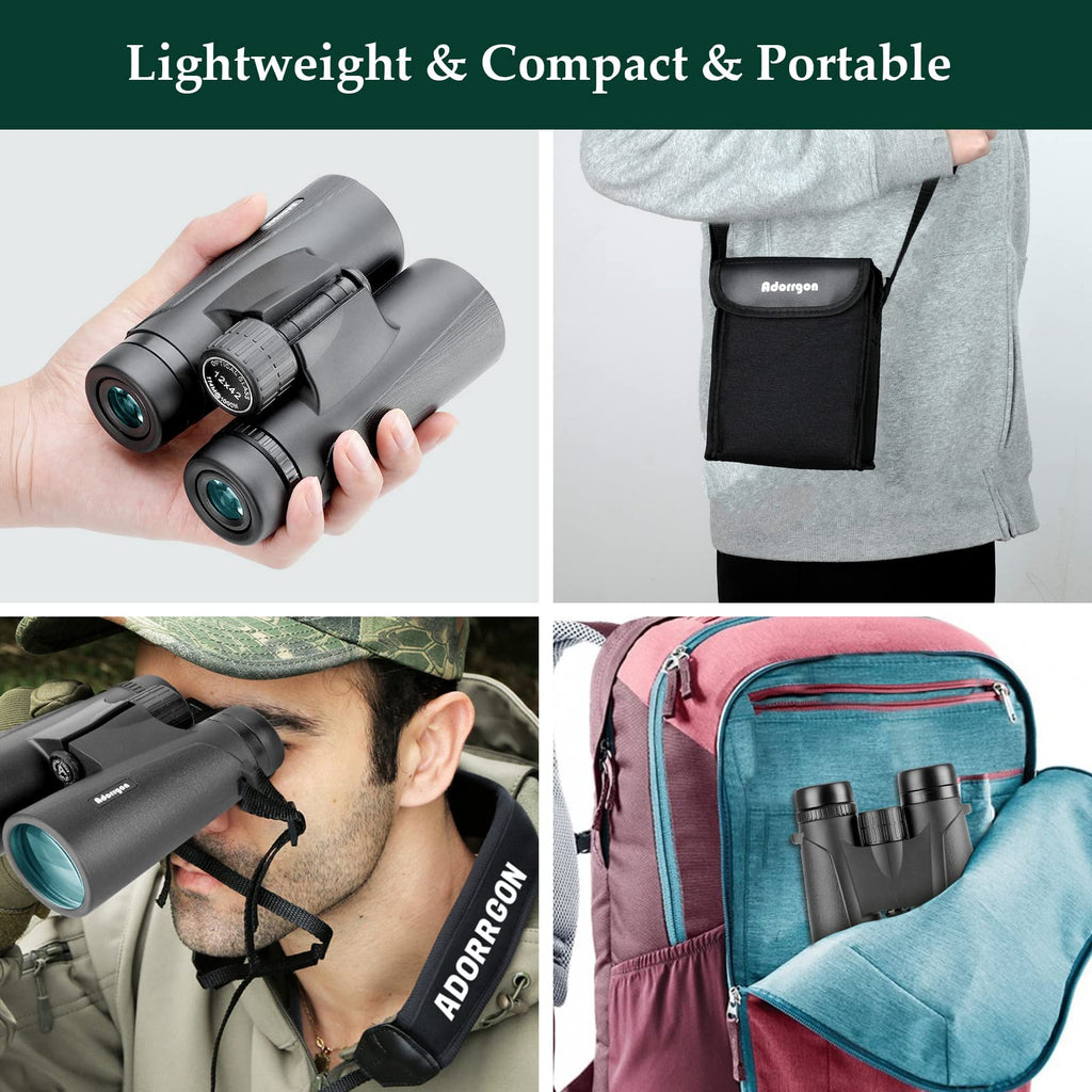 Adorrgon 12x42 High Powered Binoculars for Adults, Phone Adapter and Tripod