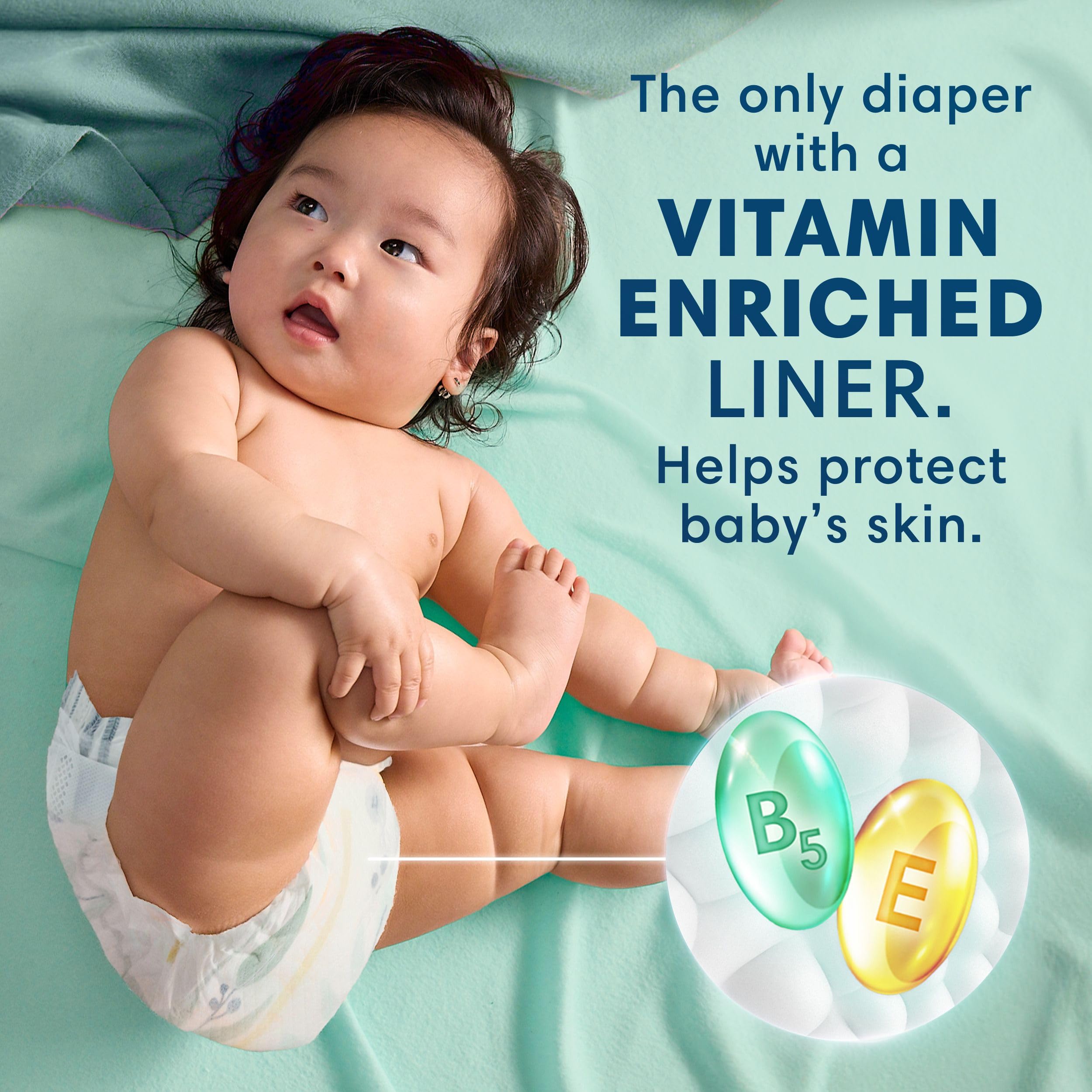 Pampers Pure Protection Baby Diapers, Size 0 (>10 lbs), 76 Count, Up to 100% Leakproof, Premium Plant-Based Skin Protection, Hypoallergenic Soft Diapers