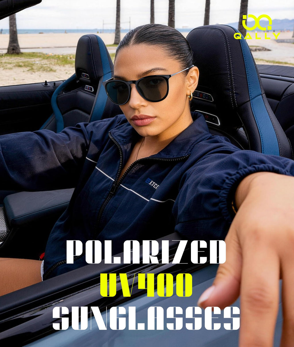 QALLY Sunglasses Womens Polarized Sunglasses-Women: Retro Round Sun Glasses with UV400 Protecion Trendy 3 Pack