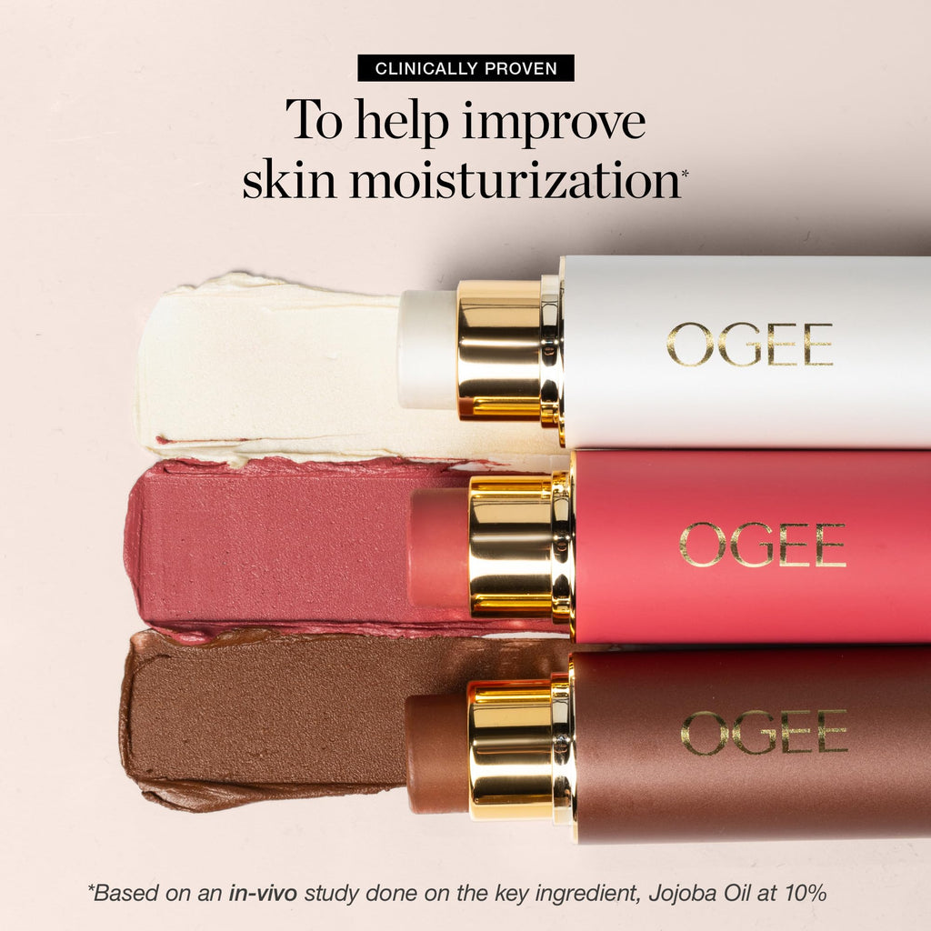 Ogee Face Stick Crystal Collection Trio - Contour Stick Makeup Collection - Certified Organic Contour Palette - Includes Bronzer Stick, Blush Stick & Highlighter Stick