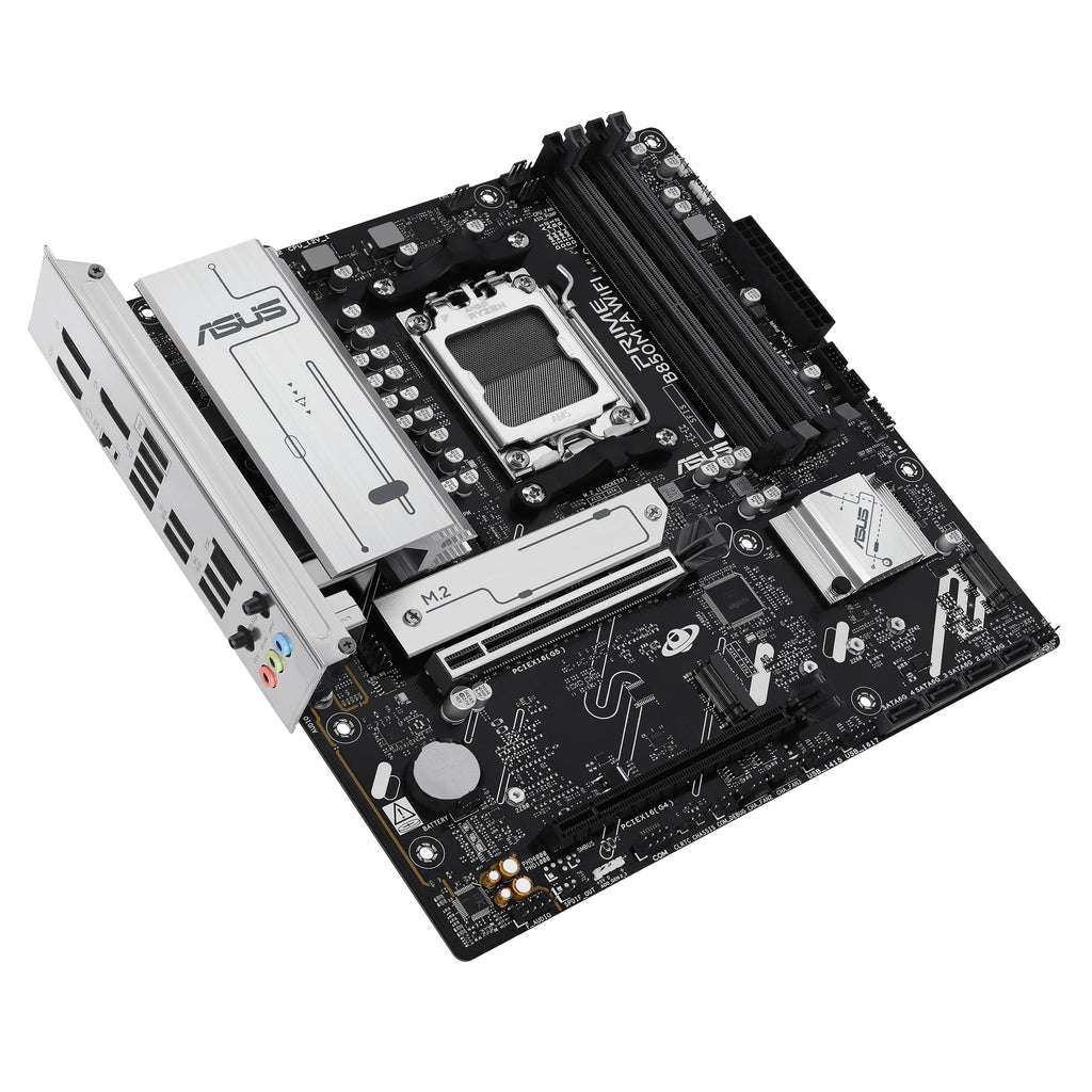 ASUS Prime B850M-A WiFi-CSM AMD AM5 B850 mATX Motherboard, DDR5, PCIe 5.0 Ready, 3X M.2, Wi-Fi 6E, 2.5Gb LAN, DisplayPort, HDMI™, USB Type-C®, ASUS Control Center Express Remote IT Management