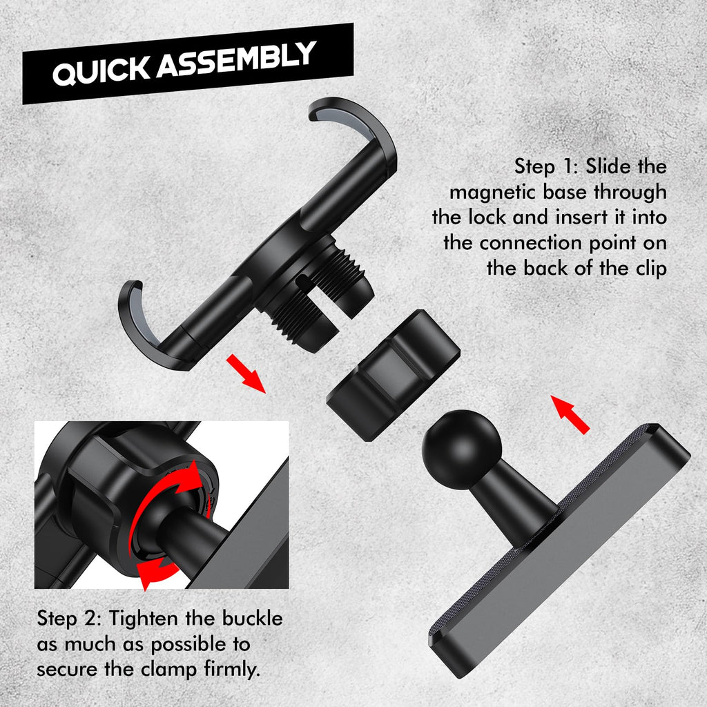 Aourxiv Magnetic Phone Holder for Gym, Powerful N52 Magnet Base, Multi-Angle Adjustable Magnetic Phone Holder Gym Accessories Compatible with All Smartphones 4-7", Nice Gifts for Gym Lovers