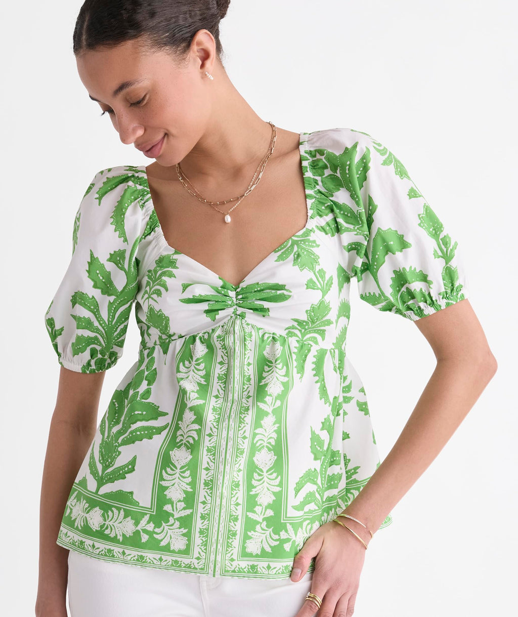 vineyard vines Sally Top, Pineapple Palm Print, XS