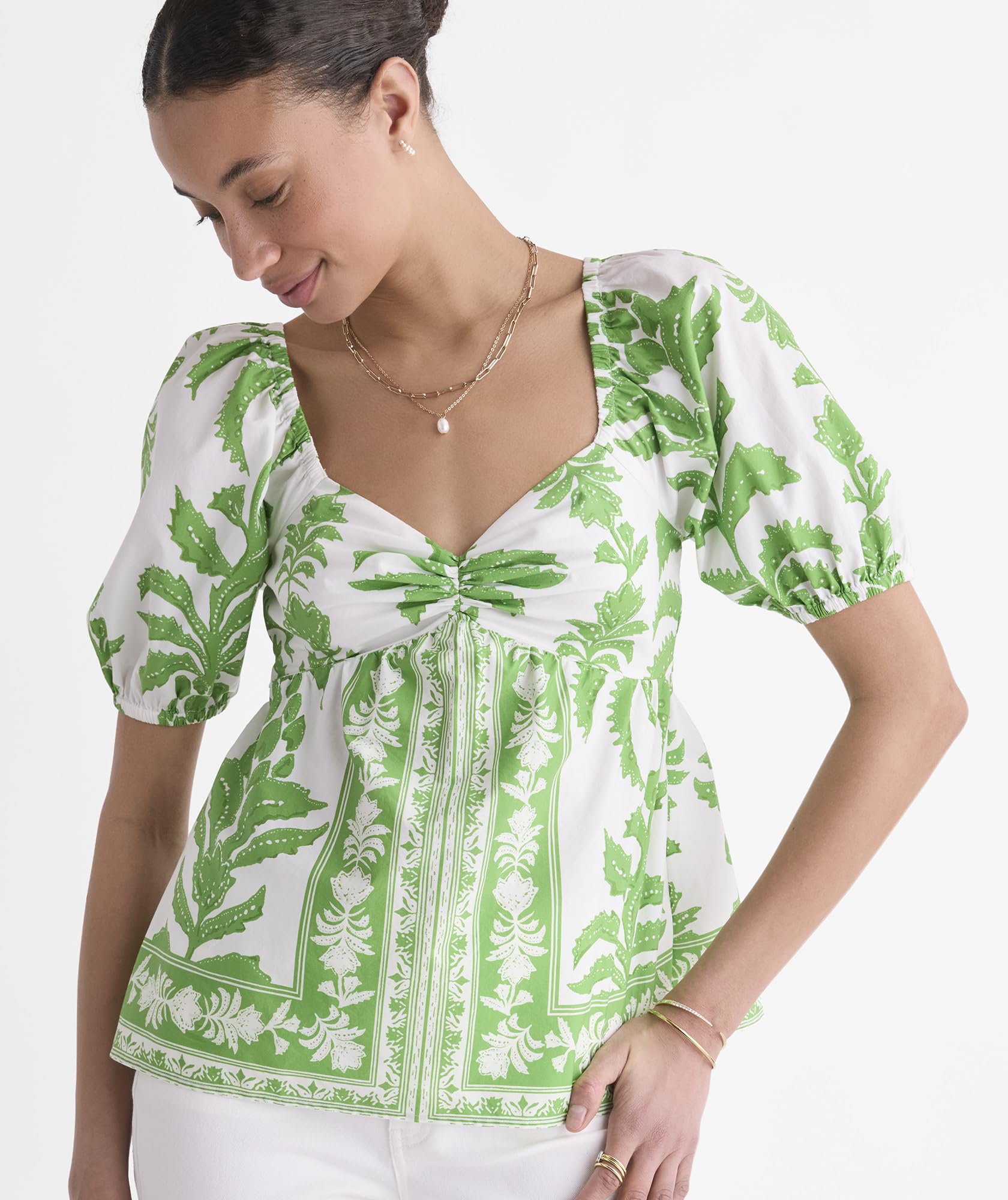 vineyard vines Sally Top, Pineapple Palm Print, XS