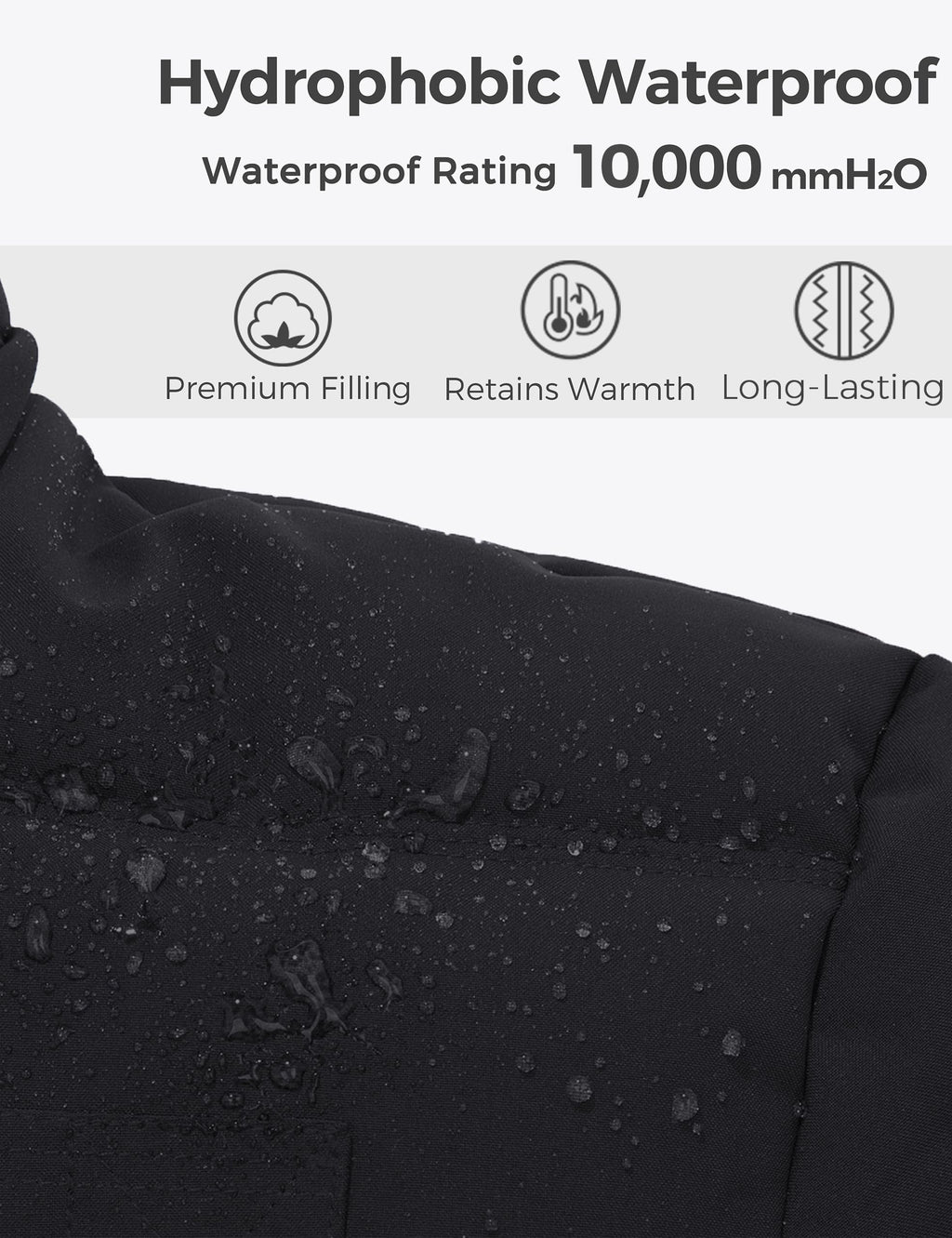 wantdo Women's Thickened Puffer Jacket Light Winter Coat Winter Jacket Black 3XL