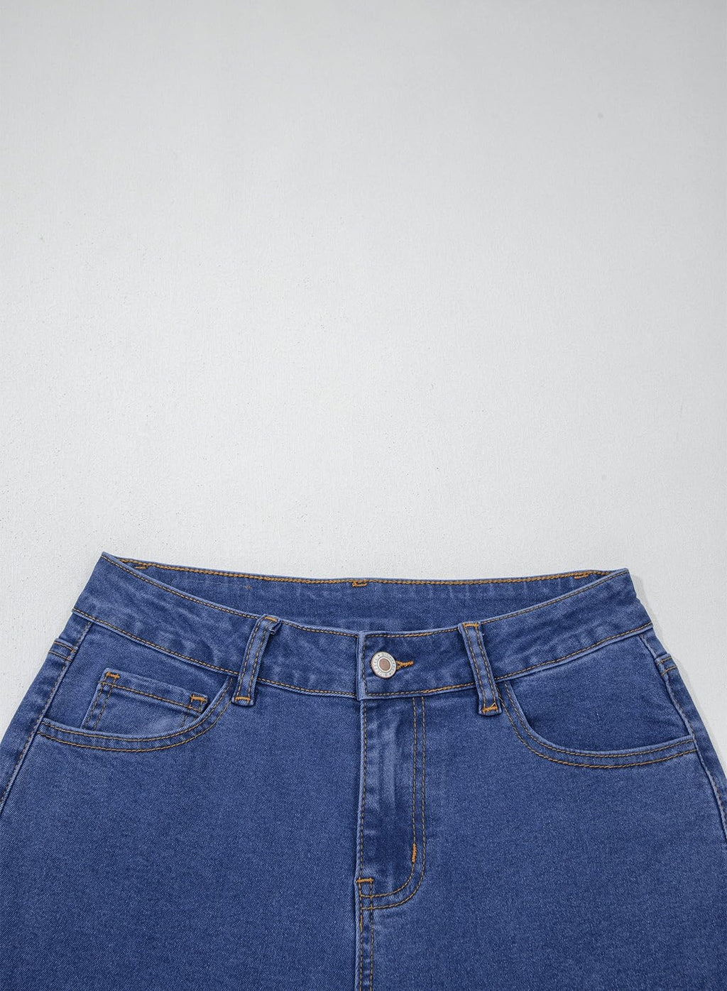 Sidefeel Womens Wide Leg Embroidered Jeans High Waisted Stretchy Straight Leg Loose Fit Ankle Denim Pants Dark Blue Size 10
