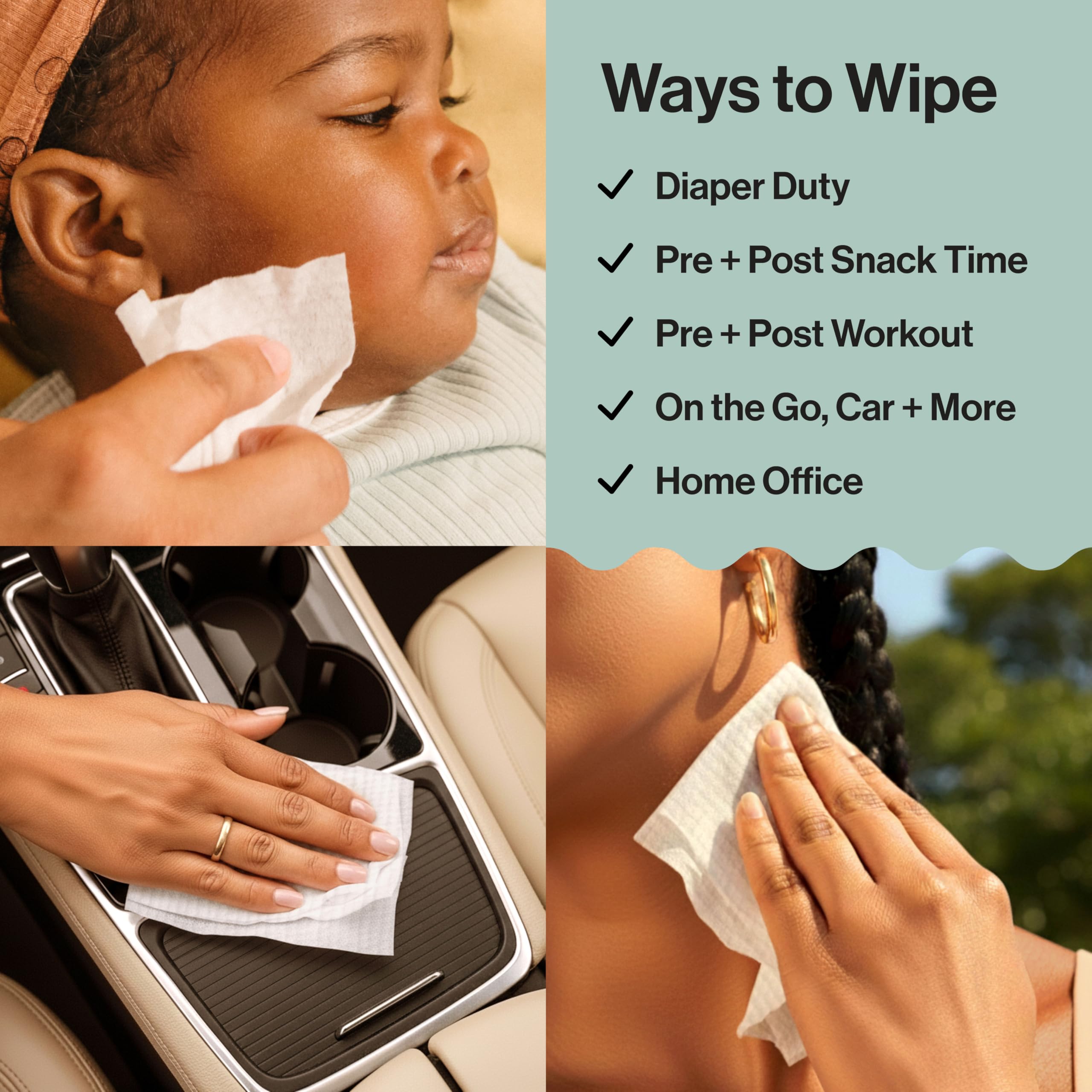 The Honest Company Hypoallergenic Multi-Use Baby Wipes for Sensitive Skin, Geo Mood, 288 Count