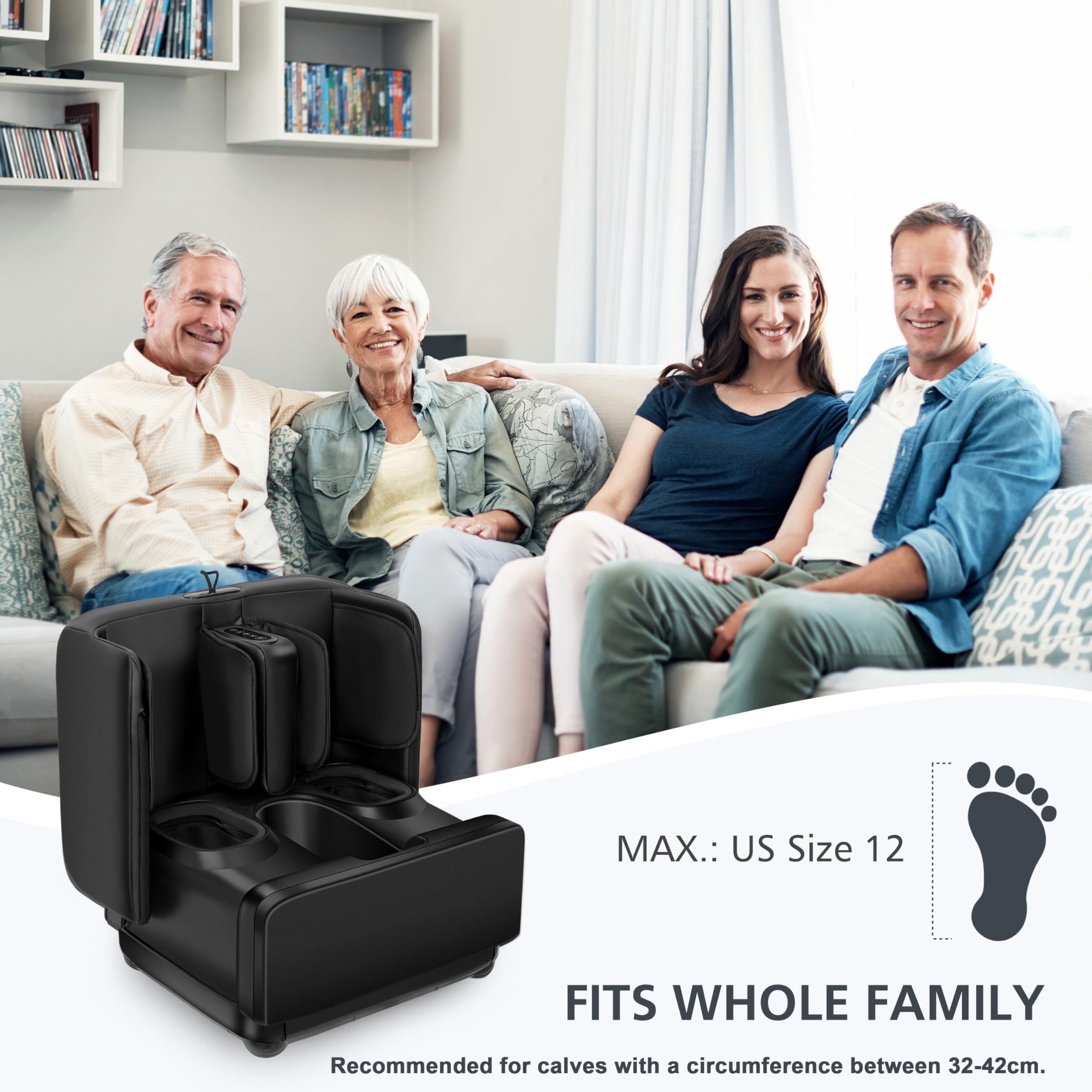 COMFIER 2 in 1 FSA Foot Massager Machine, HSA Shiatsu Foot and Calf Massager with Heat,Kneading,Vibration,Compression Massagers for Feet Health,Ankle & Leg Tired,Plantar Fasciitis,Gift for Men Women
