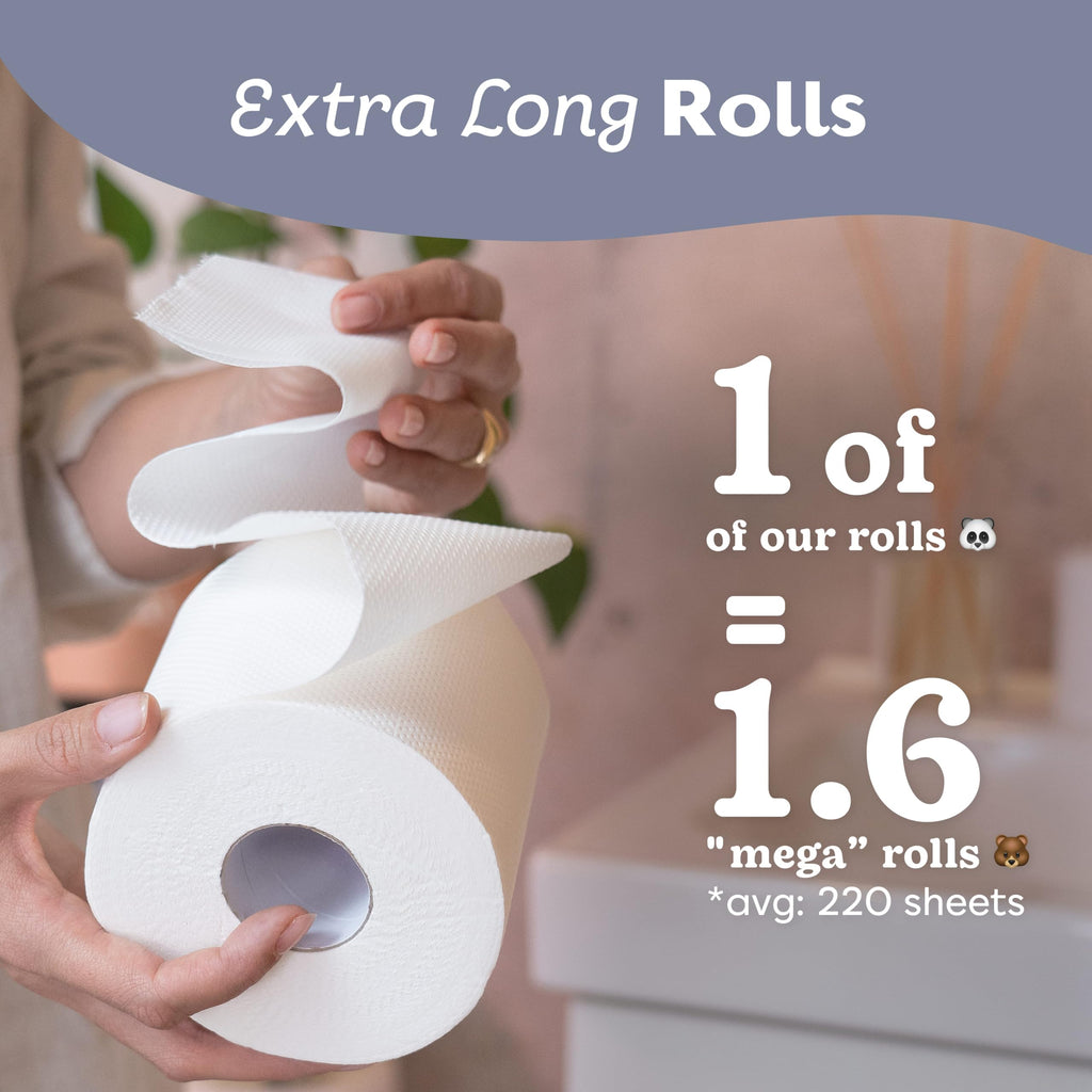 Betterway Bamboo Toilet Paper 3 Ply - Sustainable Toilet Tissue - 12 Long-Lasting Rolls & 360 Sheets Per Roll - Septic Safe - Organic, Plastic & PFAS Free - FSC Certified
