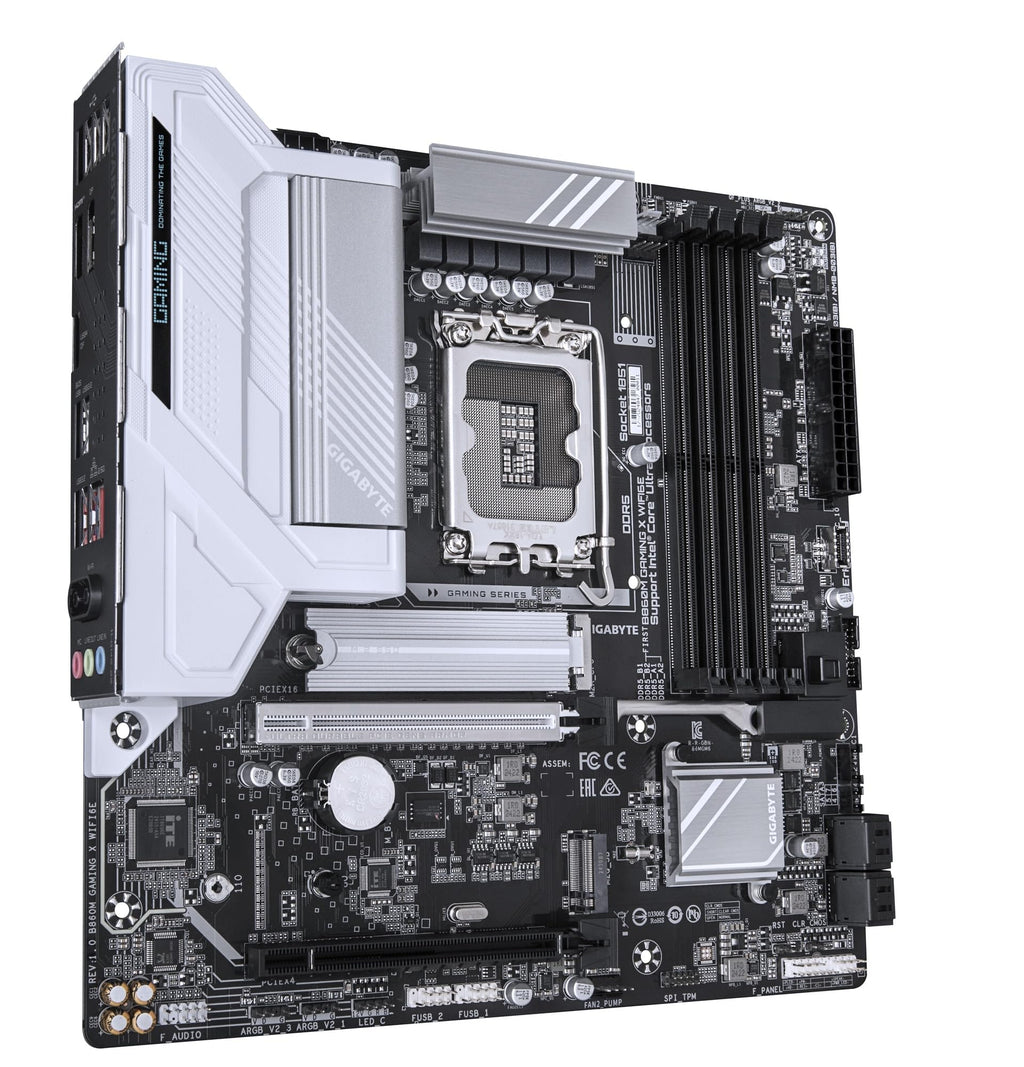 GIGABYTE B860M Gaming X WIFI6E Intel Core Ultra (Series 2) LGA 1851 Motherboard, mATX, DDR5, 2X M.2, PCIe 5.0, USB-C, WIFI6E, 2.5GbE LAN, EZ-Latch