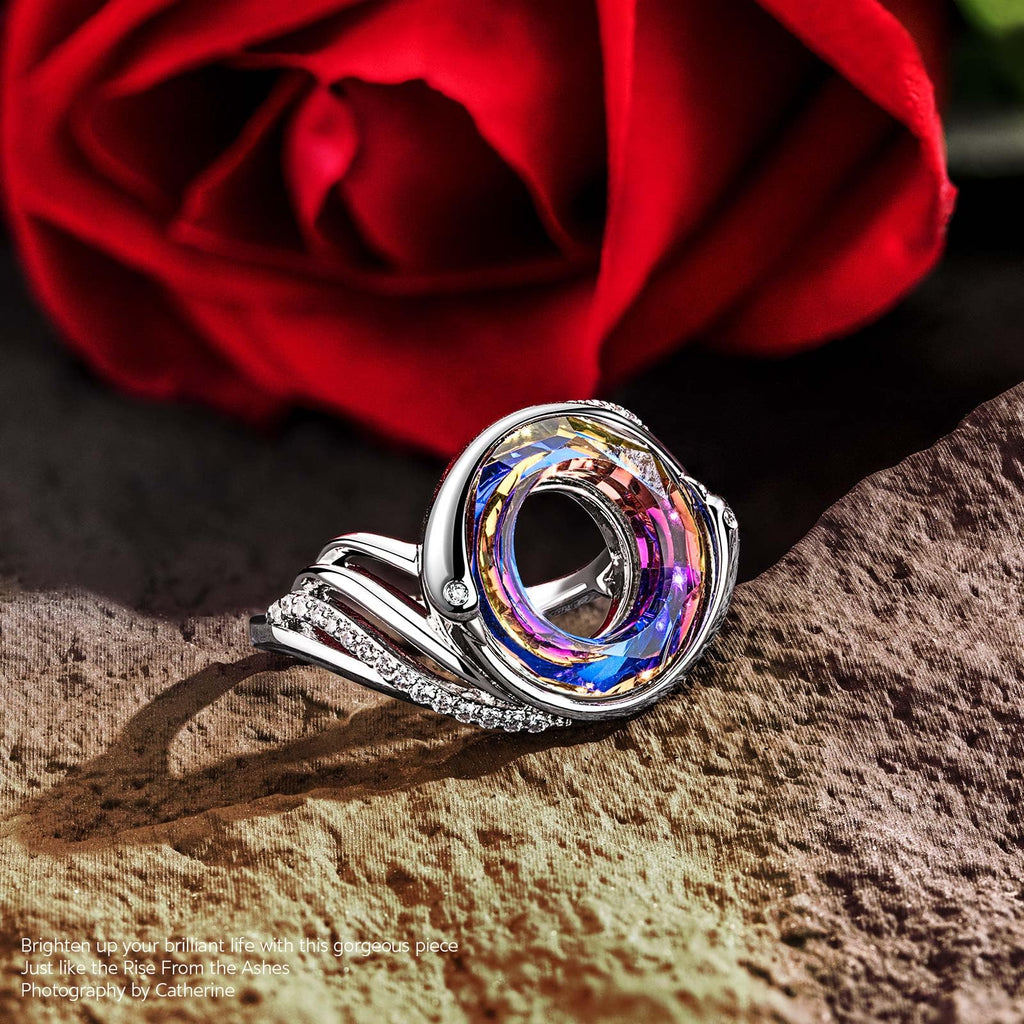Kate Lynn Phoenix Rings for Women Adjustable Rings Crystal Jewelry, Birthday Gifts for Women Christmas Mothers Day Gifts for Mom Grandma Wife, Rise from the Ashes Jewelry
