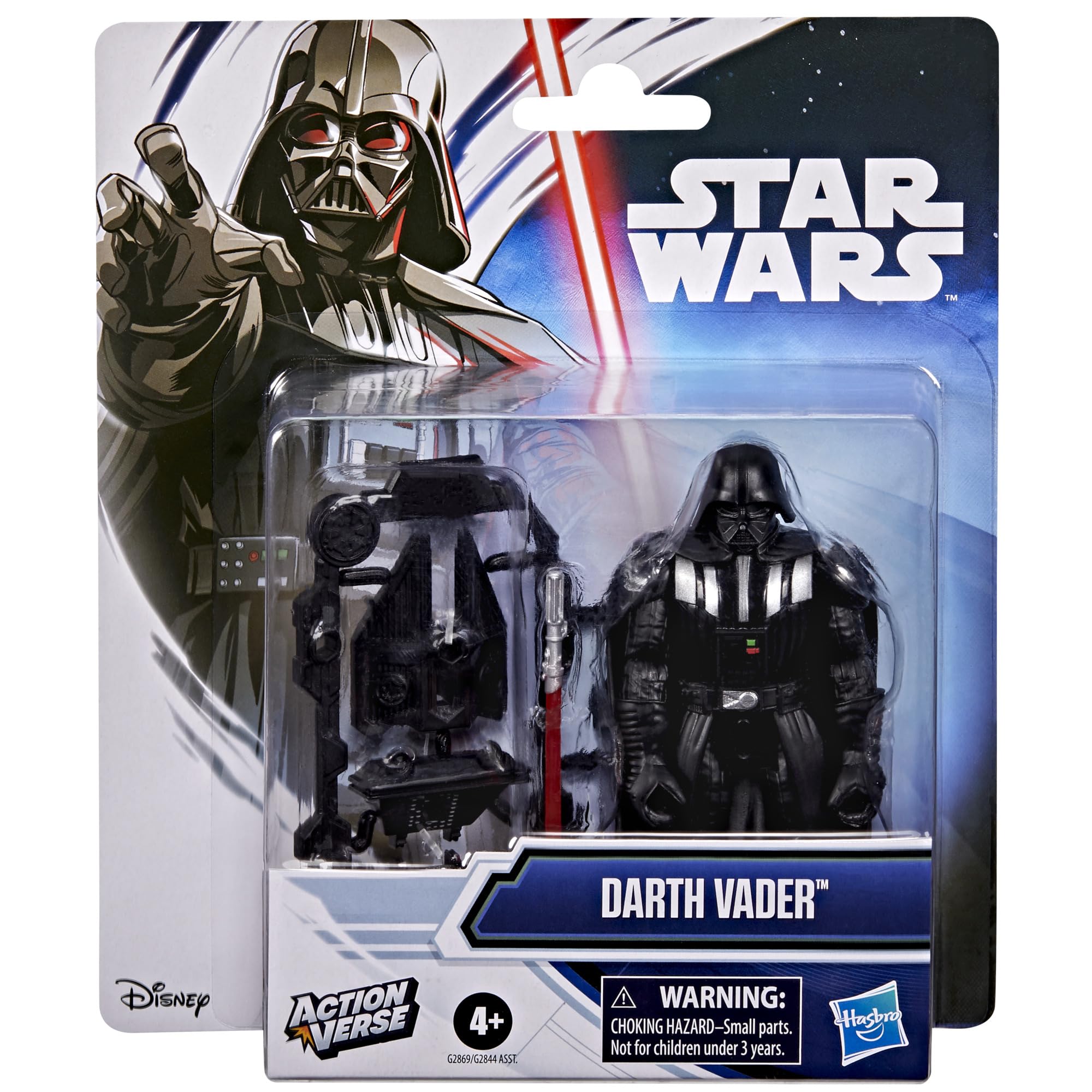 STAR WARS ActionVerse Darth Vader 4.5-Inch Action Figure & Accessories, Reusable Accessory Storage Rack, Toys for Boys & Girls Ages 4+