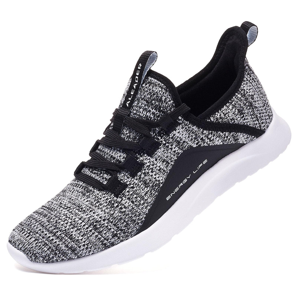 ALEADER Women's Energycloud Slip On Tennis Shoes Non Slip Athletic Sport Running Walking Shoes Black Gray Size 6 US