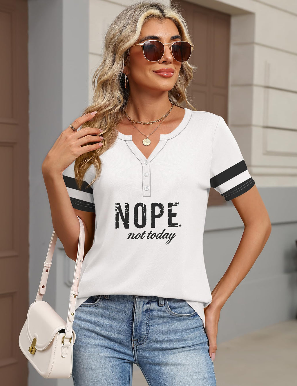 TCOT Short Sleeve Shirts for Women Button V Neck Work Top Casual Blouses XL