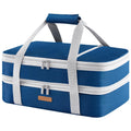 LUNCIA Insulated Double Decker Casserole Carrier, Lasagna Lugger Tote Keeps Food Hot or Cold, Thermal Lunch Bag for Potluck Parties, Picnic and Cookouts, Fits 9" x 13" Baking Dish, Pure Blue