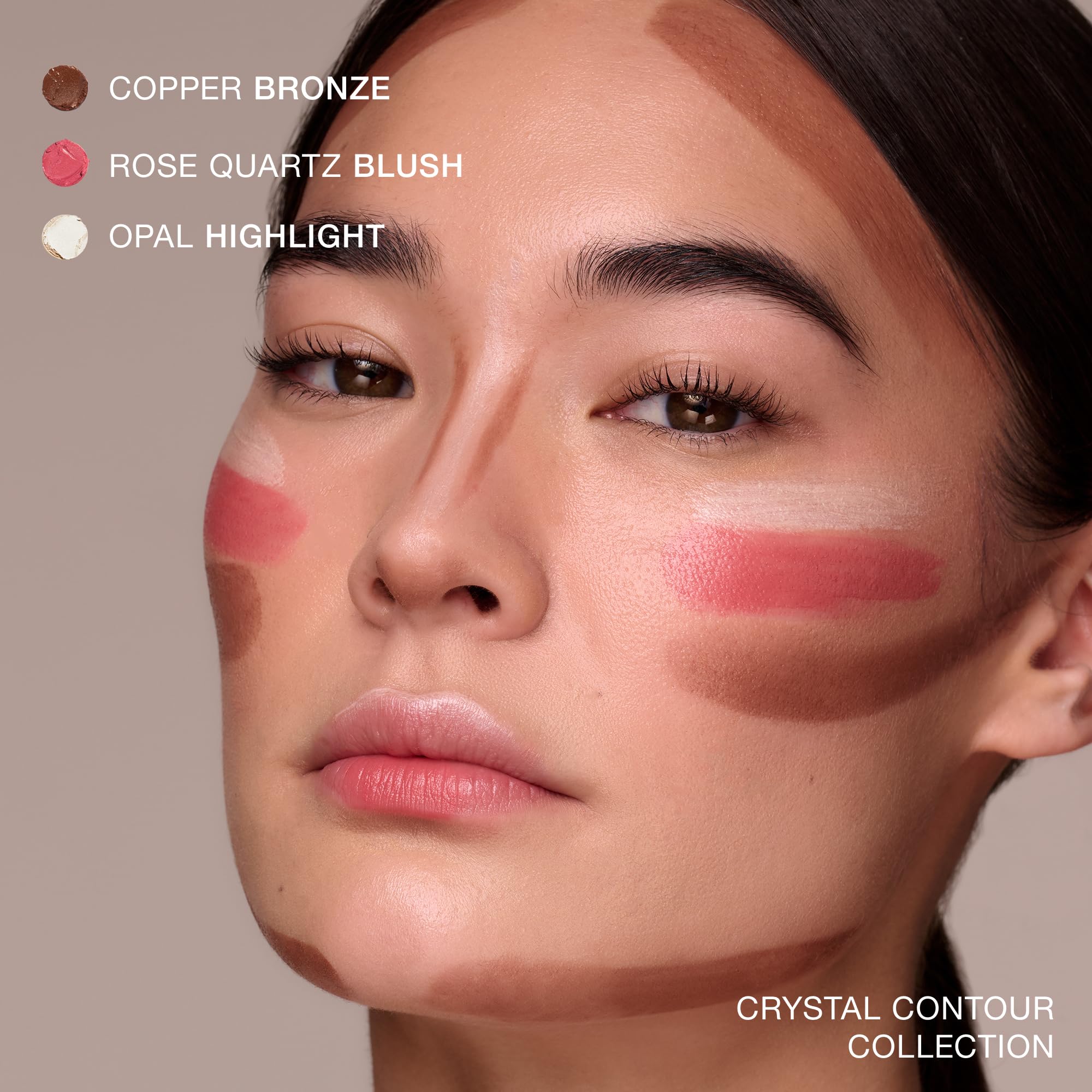 Ogee Face Stick Crystal Collection Trio - Contour Stick Makeup Collection - Certified Organic Contour Palette - Includes Bronzer Stick, Blush Stick & Highlighter Stick