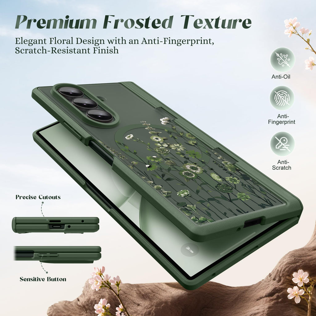 GVIEW for Samsung Galaxy Z Fold 8 Ultra Case Floral Compatible with Magsafe