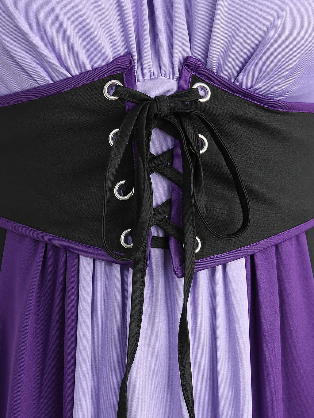 ROSE GAL Women Plus Size Medieval Renaissance Costume Victorian Dress Cold Shoulder Ruffles Underbust Corset Irish Dress Flutter Sleeves Goth Dress Cosplay(Purple_1/3X)