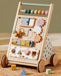 Tiny Land Wooden Baby Walker, Adjustable Speed Baby Push Walker for Boys and Girls, Montessori Activity Center Push Toy for Kids' Development, Ideal Christmas Gift for Toddlers (Morandi)