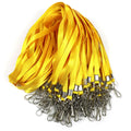 Beebel Yellow Lanyards 100 Pcs Lanyard for Id Badges Flat Lanyard with Badge Clip with J-Hook (Yellow)