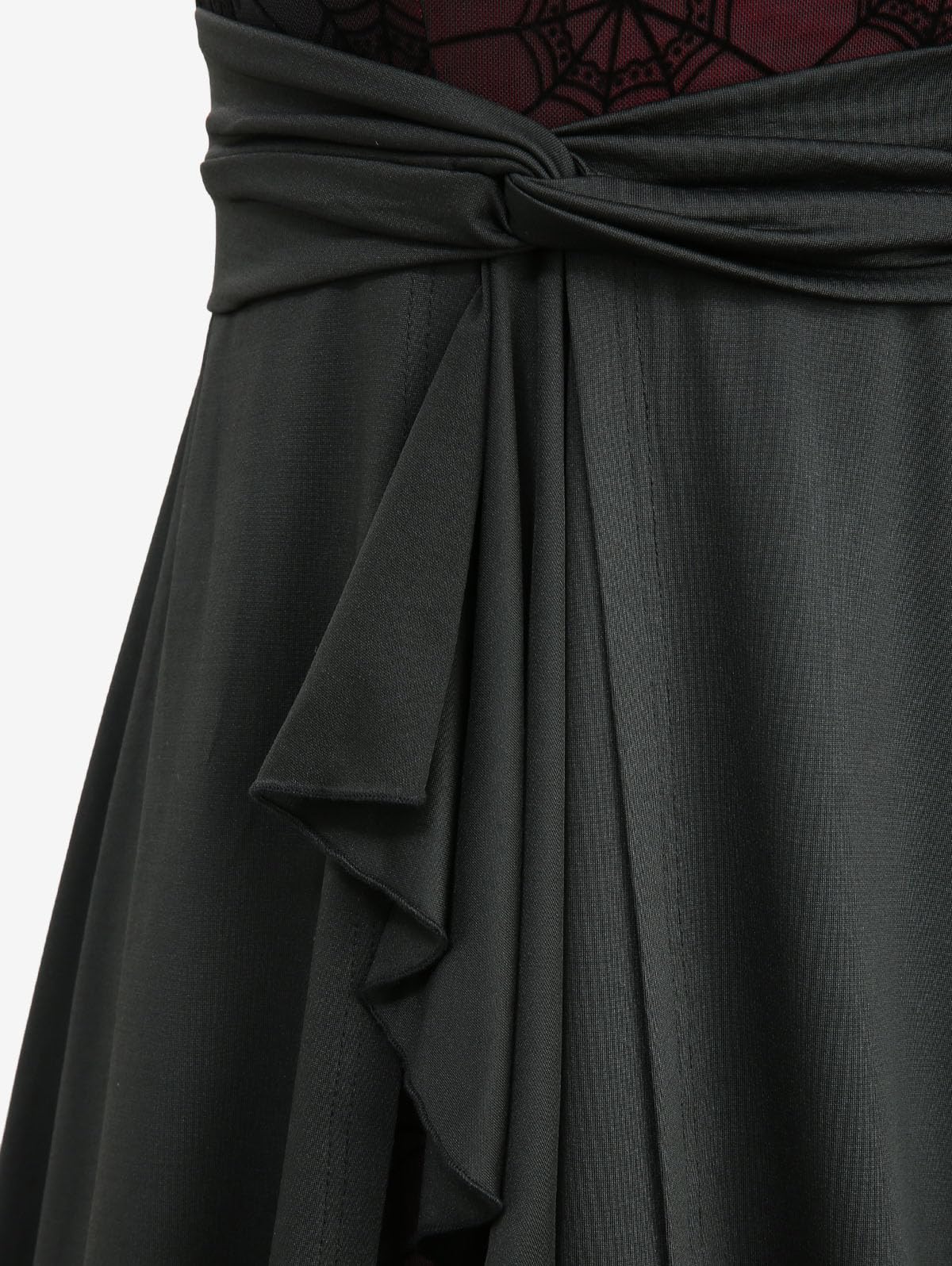 ROSE GAL Plus Size Women Halloween Costume Romantic Goth Vampire Dress Spider Web Flocking Mesh Overlay Ruffle Maxi Layered Flowy Sleeveless Tank Dress(Black/1X)