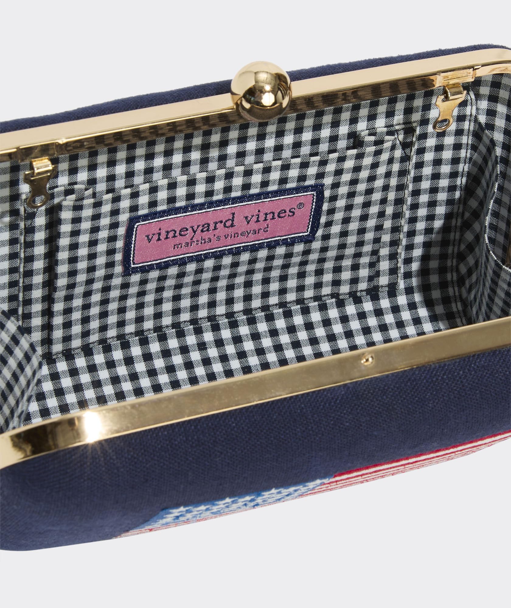 vineyard vines American Flag Minaudiere, Nautical Navy, OS