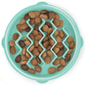 Outward Hound Fun Feeder Slo Bowl – Small 3/4-Cup Capacity, Slow Feeding, Small Dogs, Puppies & Cats, Non-Slip, Mint, Wave Pattern