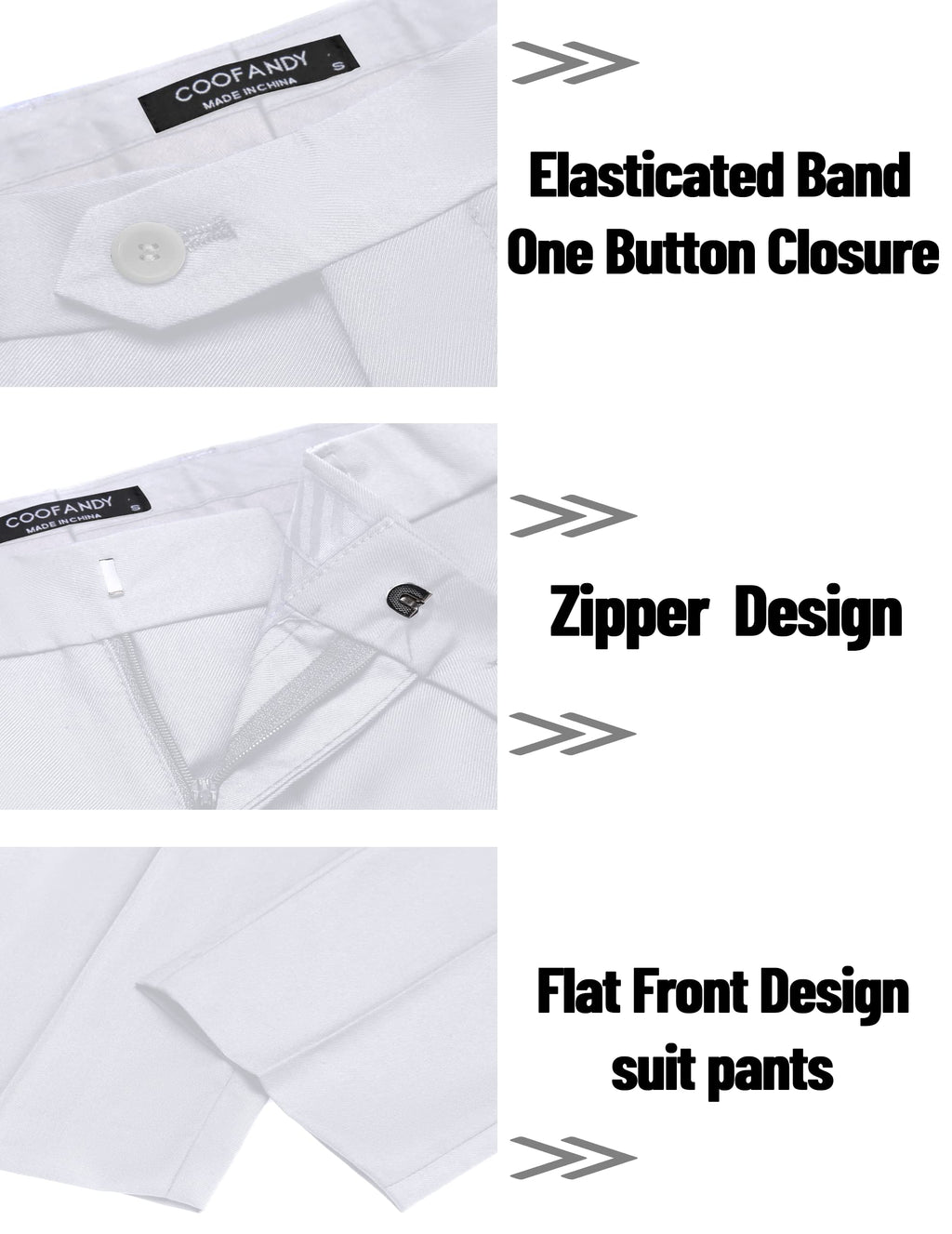 COOFANDY Men's 2 Piece Suits Classic Fit 2 Button Dress Suits Tuxedo Jacket Blazer Suit for Wedding Dinner Prom White