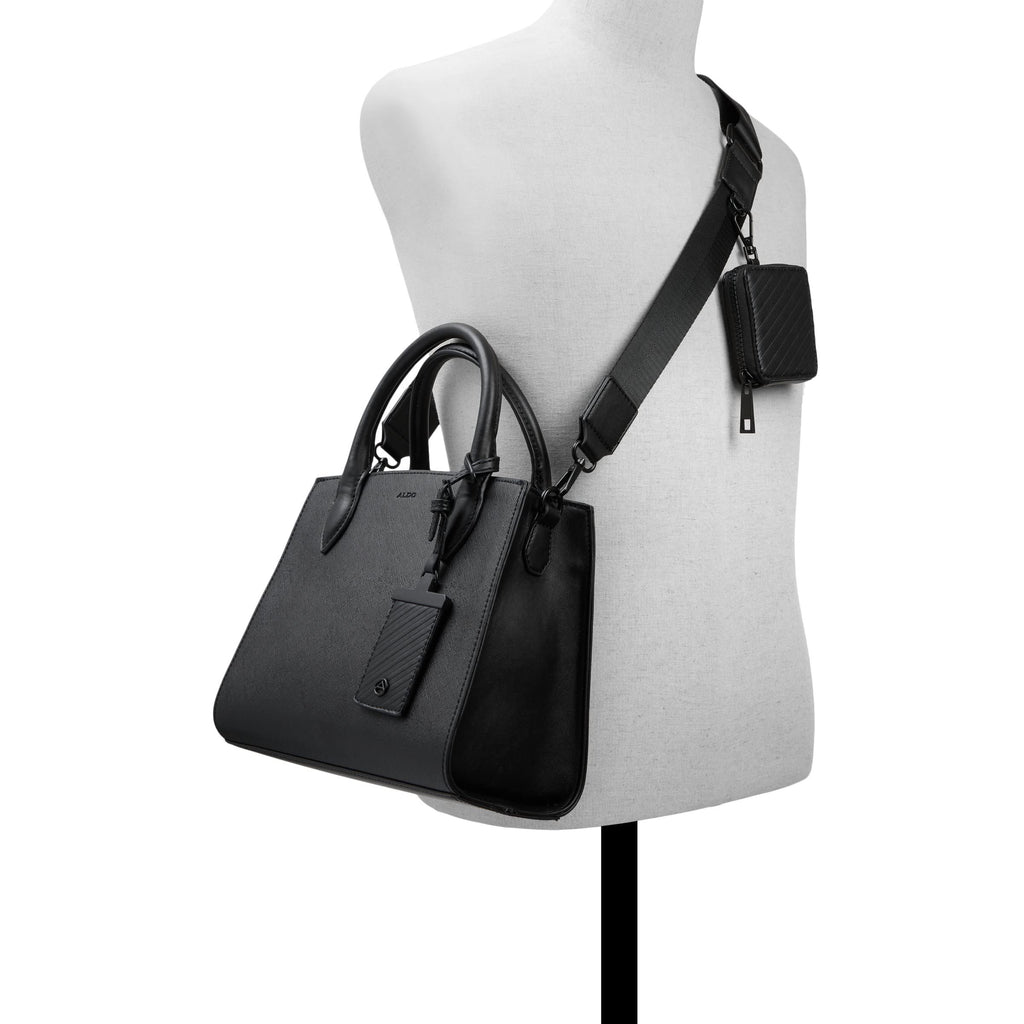 ALDO Women's Cadoanad Satchel Bag, Black/Black