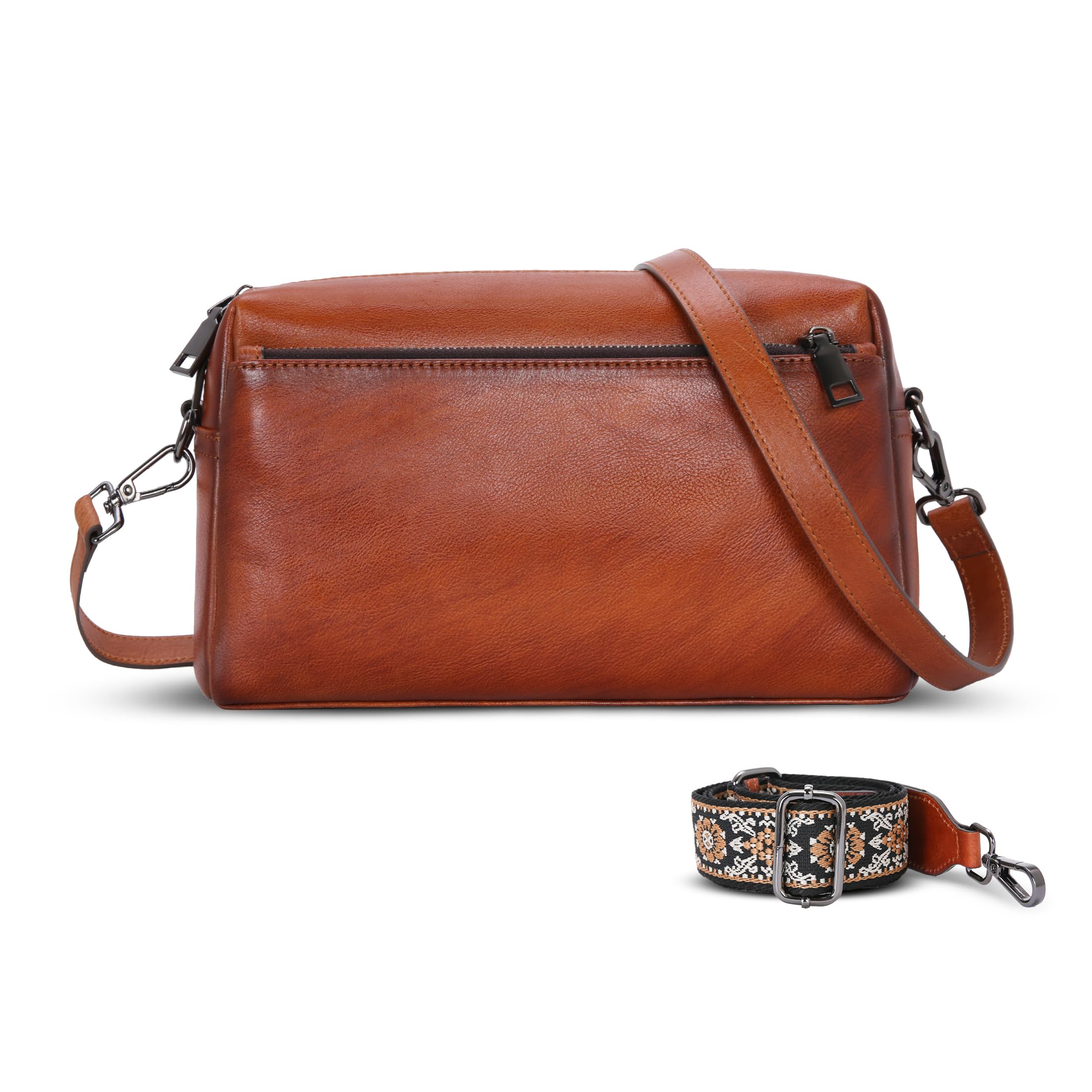 HESHE Small Leather Crossbody Bags for Women Hobo Shoulder Handbags(BN)