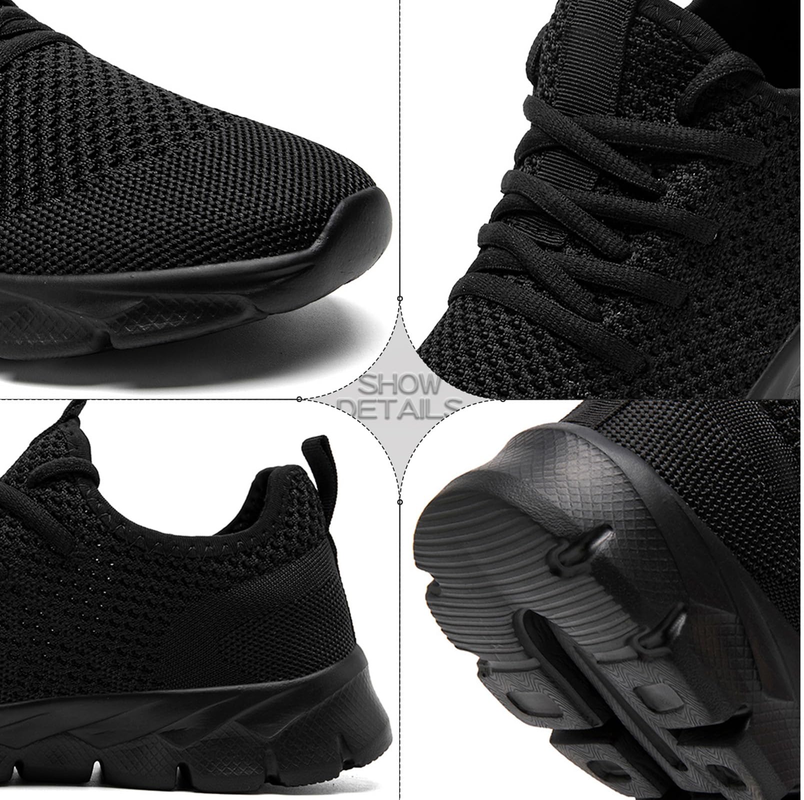 YITUHIO Running Shoes for Mens Fashion Sneakers Gym Tennis Walking Shoes Lightweight,Black,Mens Size 10