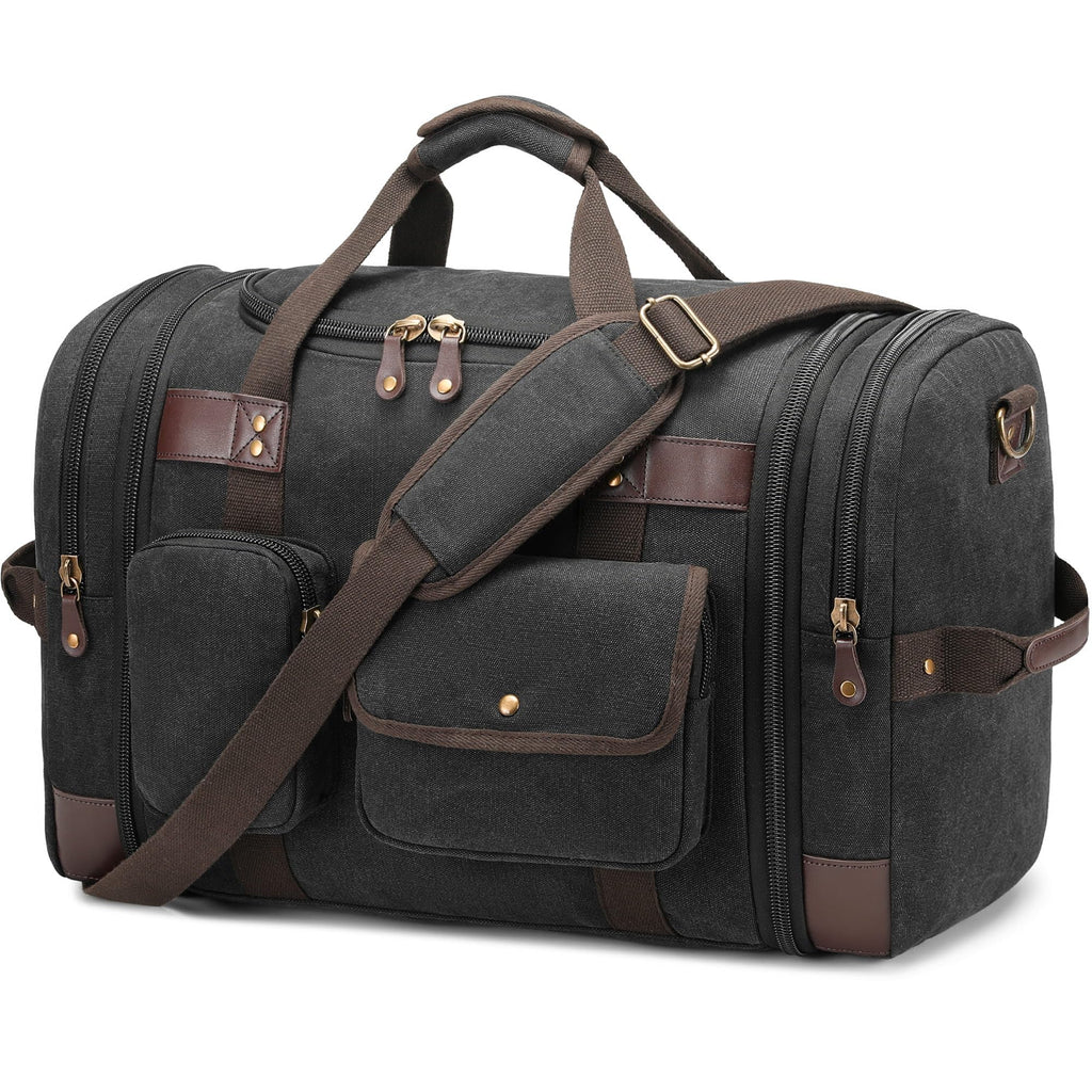 HNCTINNO Duffle Bag for Travel, 50L Carry On Duffle Bag for Airplanes, Canvas Overnight Weekender Bag for Men and Women
