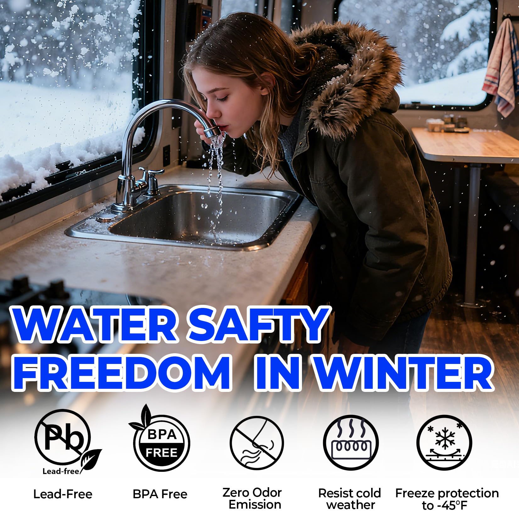 Yurnomy 30FT Heated Water Hose for RV,Rv Heating Water Hose,-45 ℉ Antifreeze Heated Drinking Garden Water Pipe,Rv Accessories for Camper